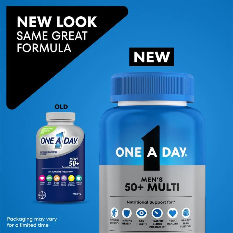 One A Day Men’s 50+ Healthy Advantage Multivitamin, Multivitamin for Men with Vitamins A, C, E, B6, B12, Calcium and Vitamin D, Tablet, 200 Count (Pack of 1) - Image 9