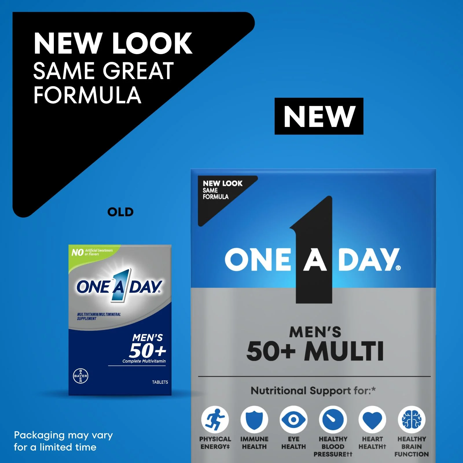 One A Day Men’s 50+ Multivitamins, Supplement with A, C, D, E and Zinc for Immune Health*, Calcium & More, 100 Tablets - Image 9