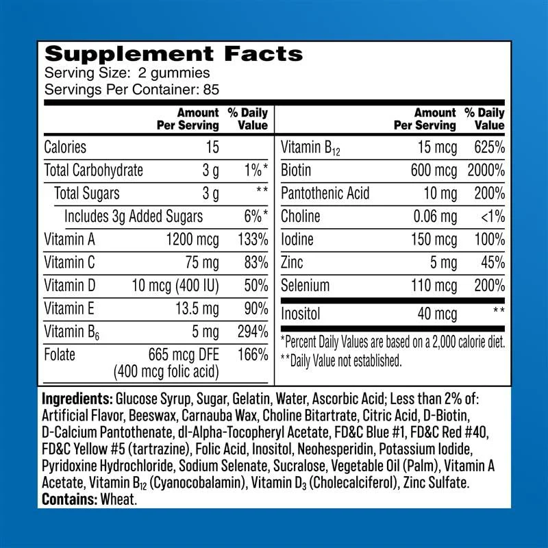 One A Day Mens Multivitamins Gummies – Multivitamin for Men with Vitamin D, Zinc, Folic Acid, Chewable Vitamin Gummies, Physical Energy Support 170 Count - Image 3