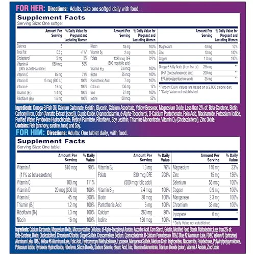 One A Day Men's & Women's Pre-Pregnancy Multivitamin Softgel including Vitamins A, Vitamin C, Vitamin D, B6, B12, Folic Acid & more, 30+30 Count, Supplement for Before, During, and Postnatal - Image 2