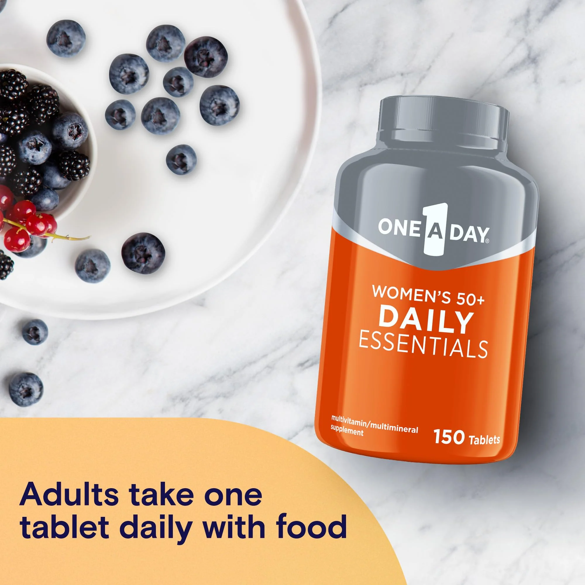 One A Day Multivitamin for Women 50+ Daily Essentials | Vitamins for Women 50 Plus to Support Eye, Immune Health & Physical Energy | Women's Multivitamin with Vitamin C & Vitamin D, 150 Count - Image 4