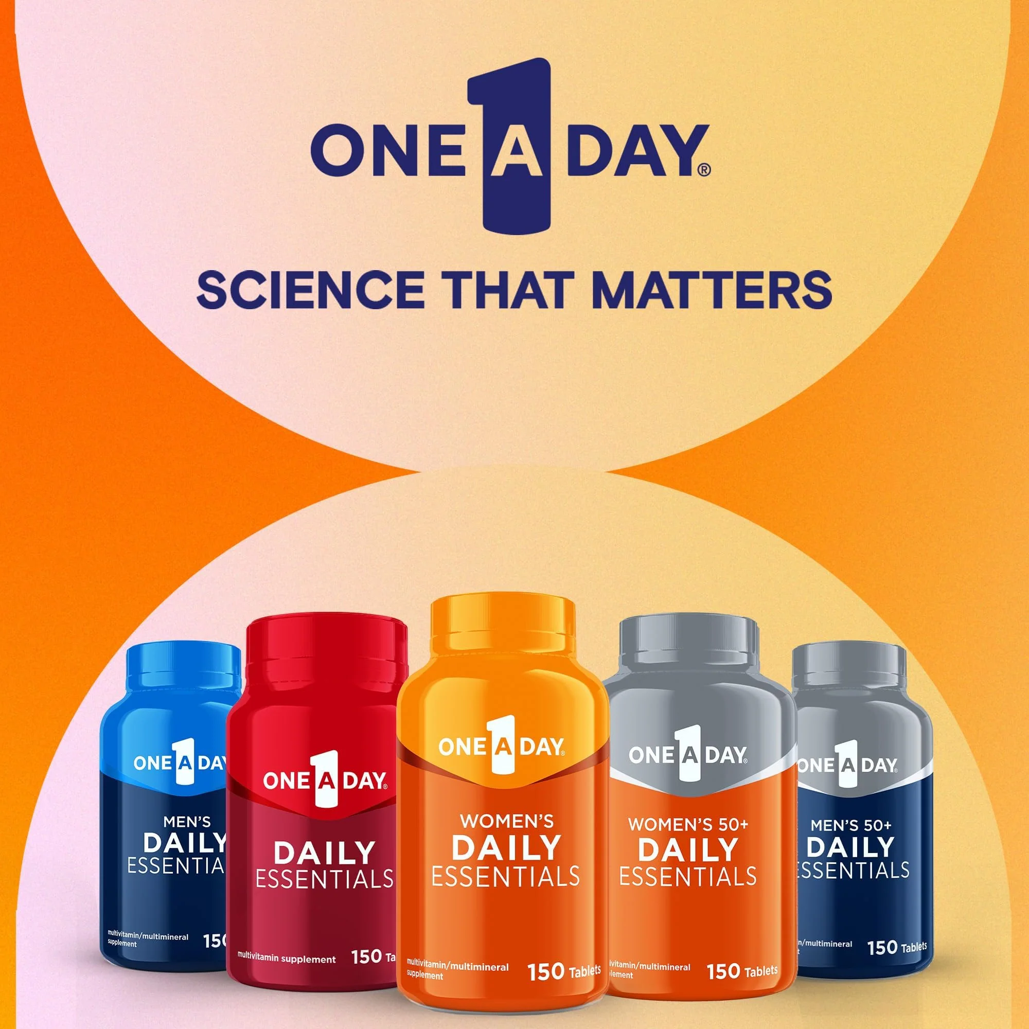 One A Day Multivitamin for Women Daily Essentials, Vitamins for Women to Support Hair, Skin & Nails, Immune Health, Woman Multivitamin with Zinc, Folic Acid & B Vitamins, 150 Count - Image 3