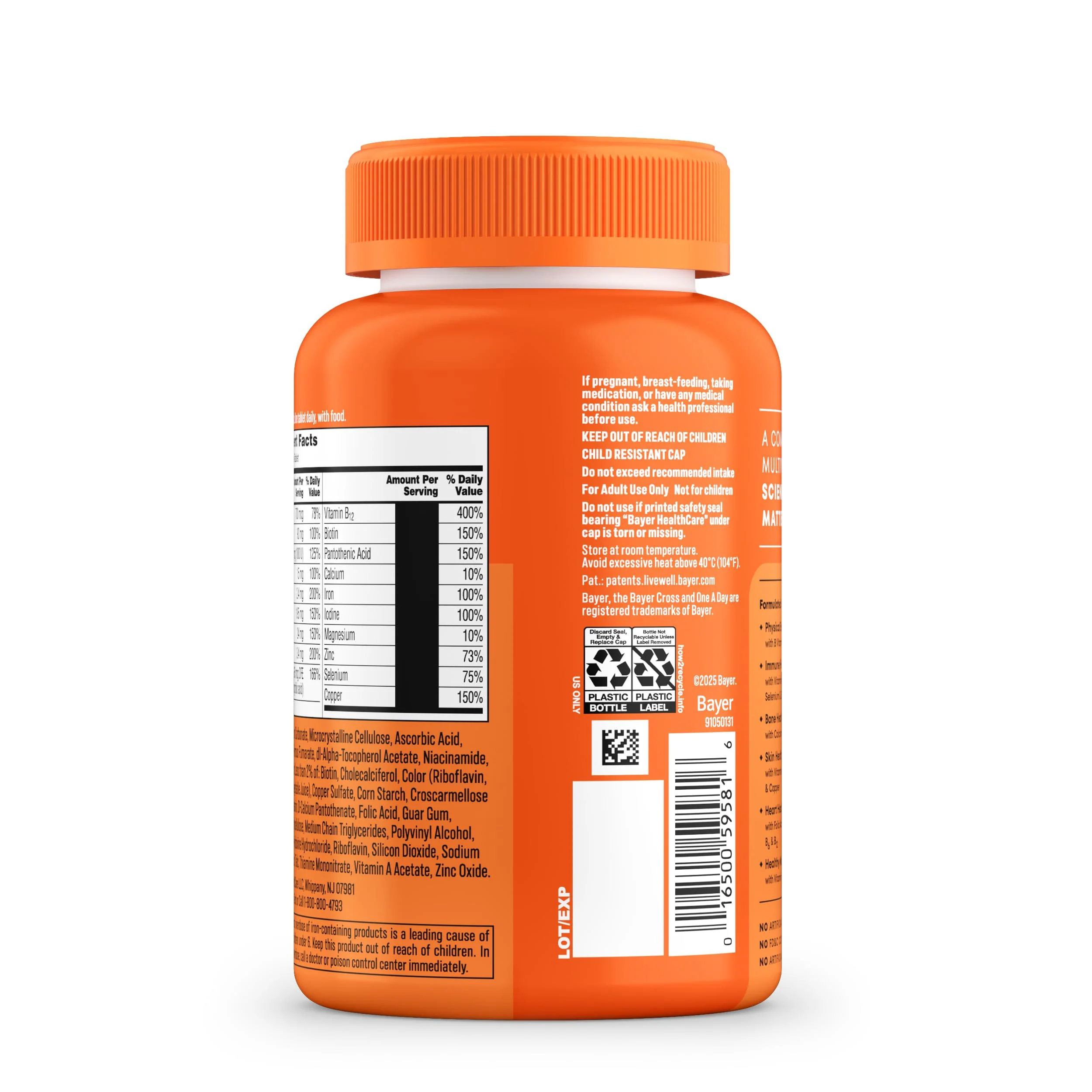 One A Day Multivitamin for Women- Daily Vitamins for Woman with Biotin, Calcium, Folic Acid, Iron & Zinc, Complete Women’s Vitamins, 200 Ct (Packaging May Vary) - Image 2
