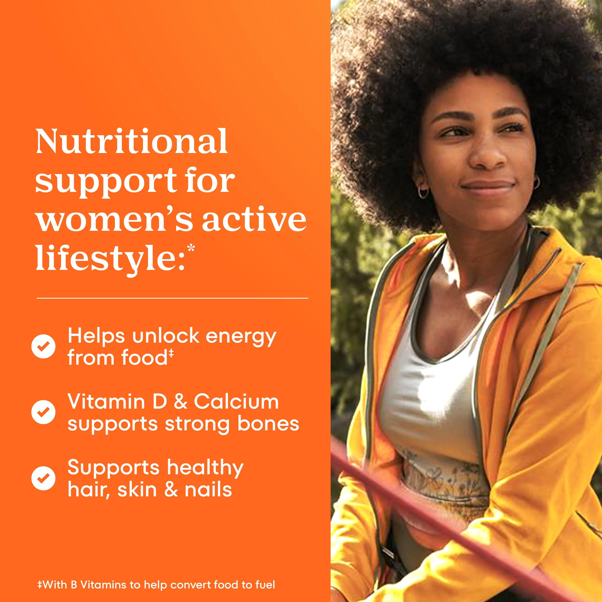 One A Day Multivitamin for Women- Daily Vitamins for Woman with Biotin, Calcium, Folic Acid, Iron & Zinc, Complete Women’s Vitamins, 200 Ct (Packaging May Vary) - Image 6