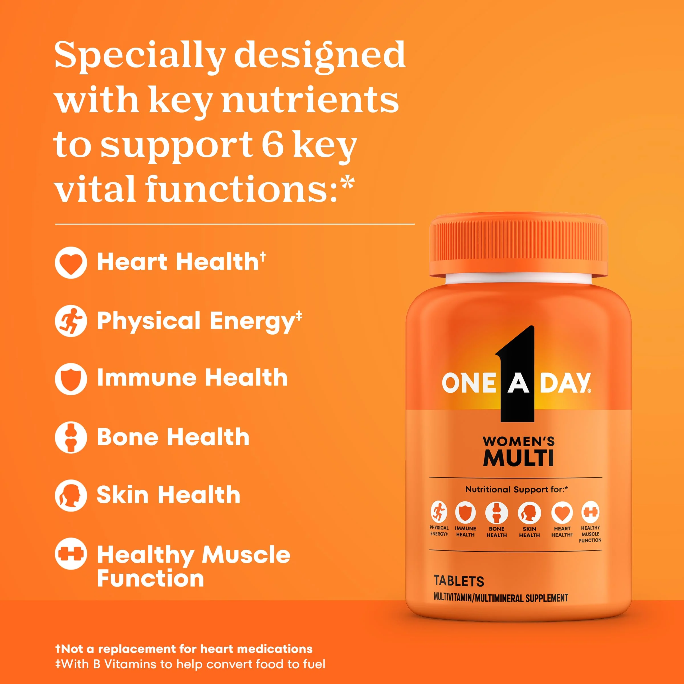 One A Day Multivitamin for Women- Daily Vitamins for Woman with Biotin, Calcium, Folic Acid, Iron & Zinc, Complete Women’s Vitamins, 200 Ct (Packaging May Vary) - Image 7