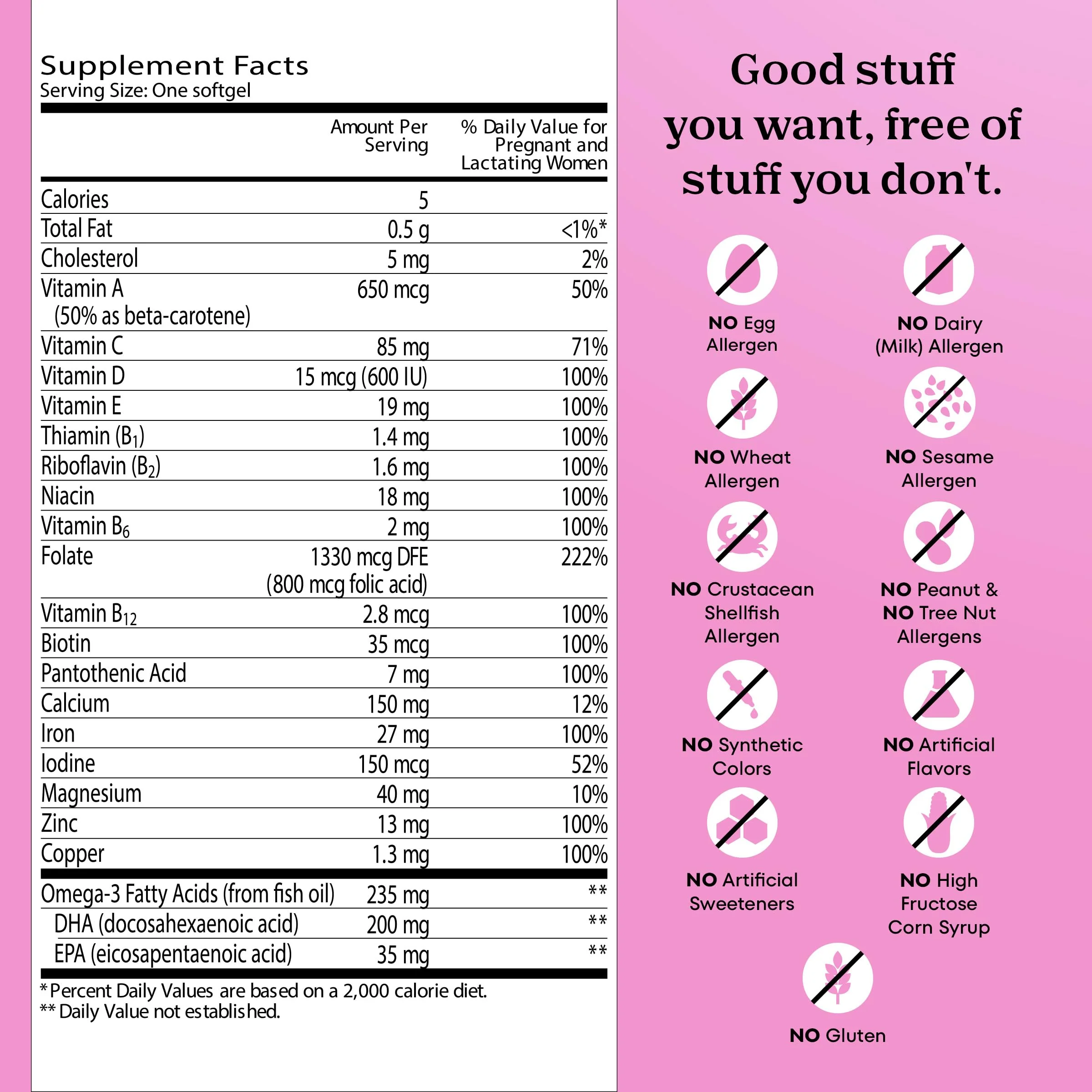 One A Day Prenatal Vitamins- Folic Acid, Iron, Omega- 3 (DHA), Pregnancy Vitamins for Women, Prenatal Multivitamin for Mom and Baby Support, Pregnancy Must Haves 90 Ct (Packaging May Vary) - Image 3