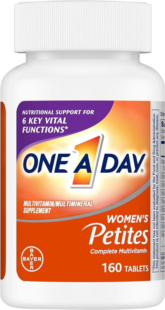 ONE A DAY Women’s Petites Multivitamin,Supplement with Vitamin A, C, D, E and Zinc for Immune Health Support, B Vitamins, Biotin, Folate (as folic Acid) & More,Tablet, 160 Count (Pack of 2) - Image 6