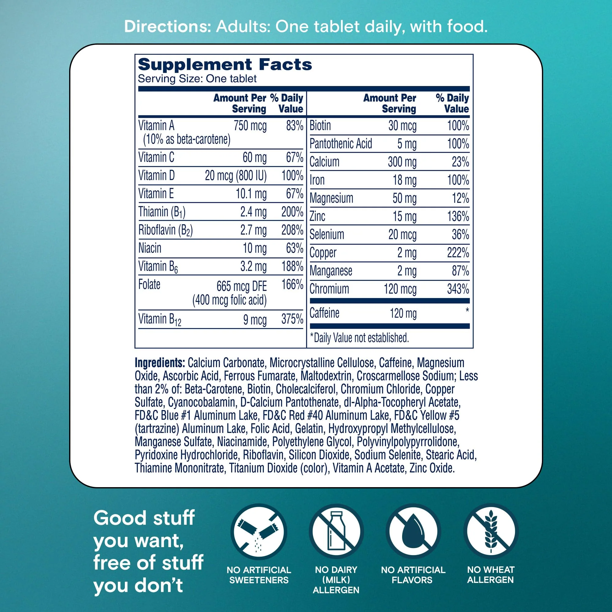 One A Day Women's Active Metabolism Daily Essential, Multivitamin for Women, Metabolism Support, Vitamins for Women with All 8 B-Vitamins, Vitamin D, Magnesium & More,120 Count - Image 3