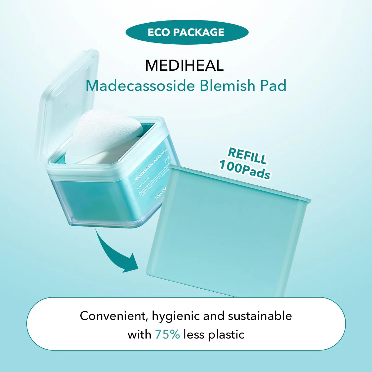 (Only Refill) Mediheal Madecassoside Blemish Pad (100 ) - Cotton Facial Toner Pads for Anti Blemish to Improved Uneven Skin Tone - Vegan Gauze - Image 8