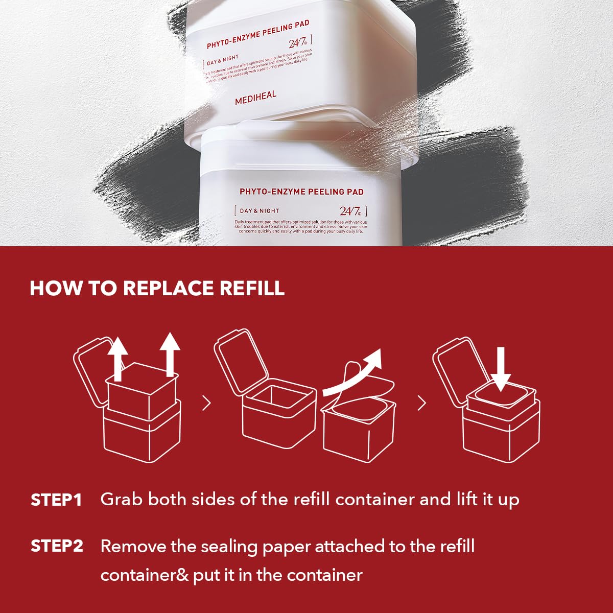 (Only Refill) Mediheal Phyto Enzyme Peeling Pad (90 Pads) - Pore Tightening Pads to Control Sebum - Vegan Gauze Pad - Image 3