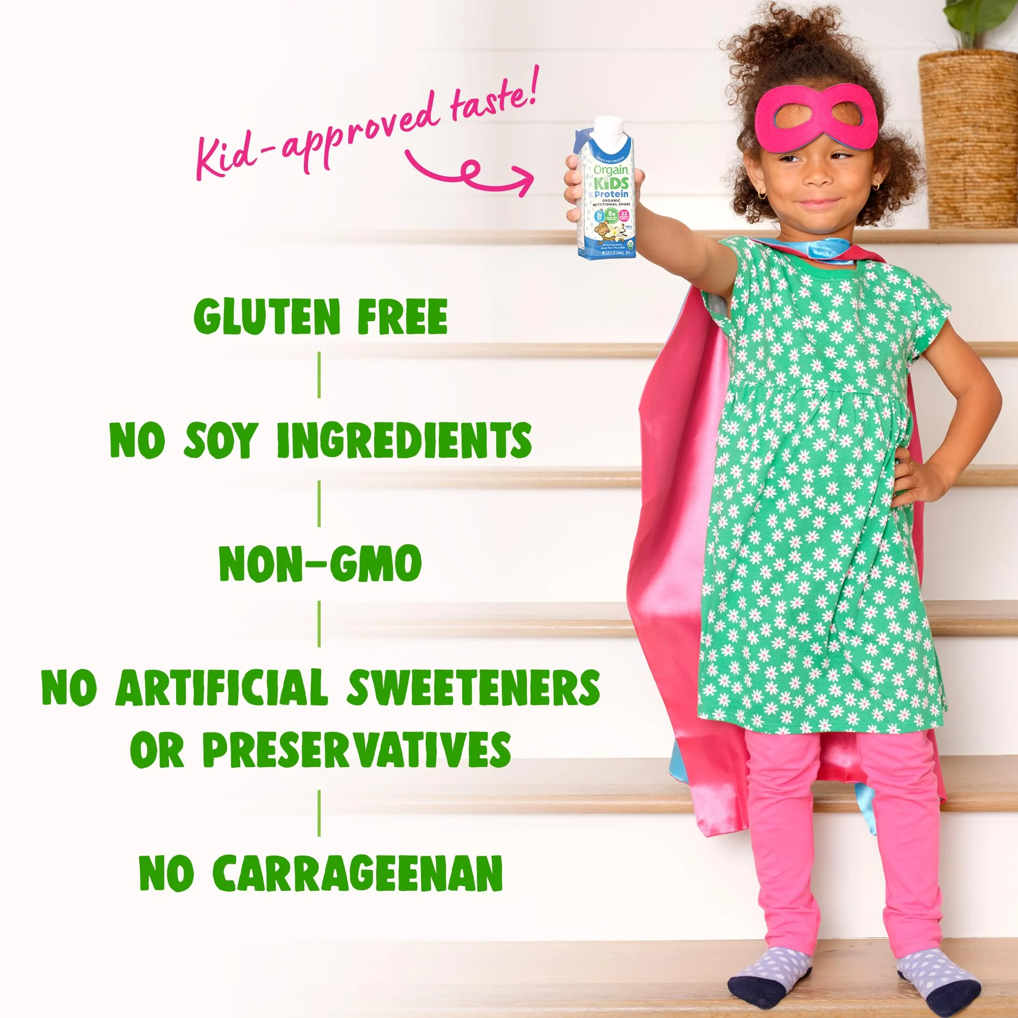 Orgain Organic Kids Nutritional Protein Shake, Vanilla, Healthy Kids Snacks, 8g Dairy Protein, 3g Fiber, 22 Vitamins & Minerals, No Soy ingredients, Gluten Free, Non-GMO, 8.25 Fl Oz (Pack of 12) - Image 6