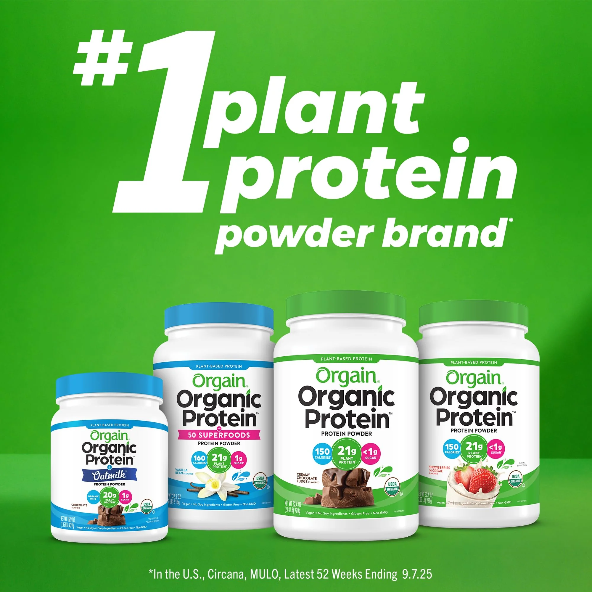 Orgain Organic Vegan Protein Powder, Natural Unsweetened - 21g of Unflavored Plant Protein, 4g Prebiotic Fiber, Low Net Carbs, No Added Sugar, Non-GMO, For Shakes & Recipes, 1.59 lb - Image 3