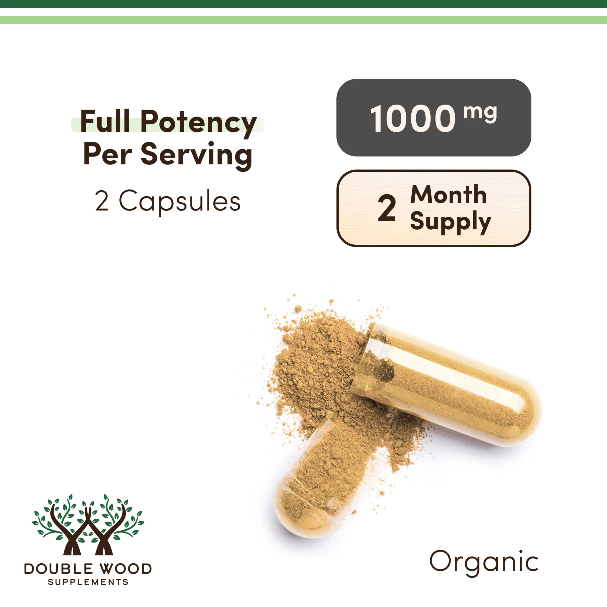 Organic Lions Mane Mushroom Capsules (120 Count), for Focus Support and Immune Health, Third Party Tested and Grown in The USA - by Double Wood - Image 6
