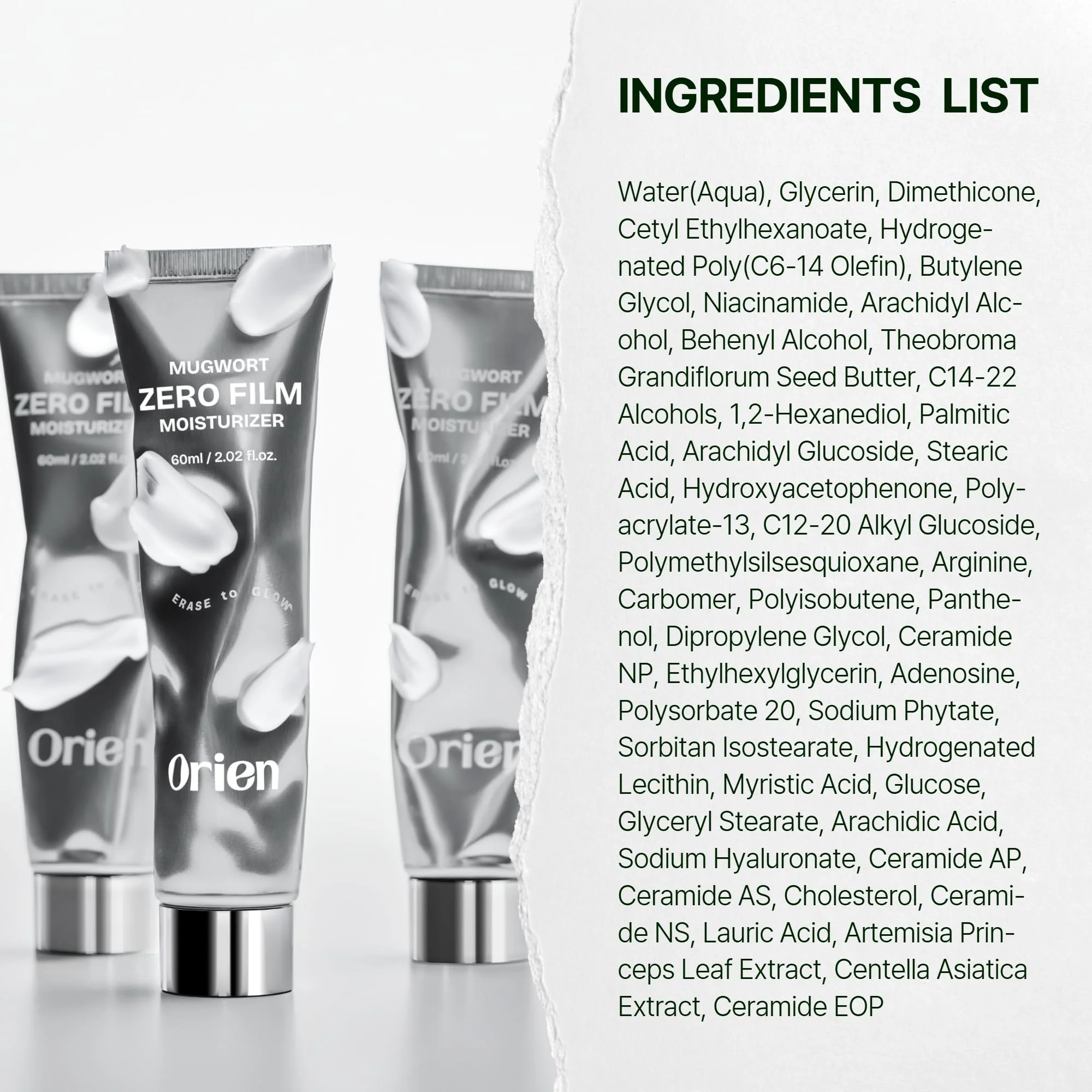 Orien Mugwort Zero Film Moisturizer 60ml Niacinamide 2% panthenol glycerin adenosine - Image 2