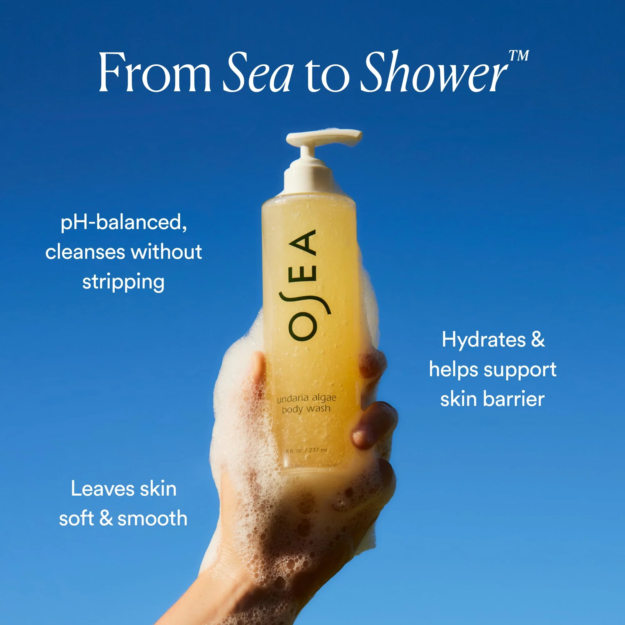 OSEA Undaria Algae™ Body Wash - pH Balanced - Hydrating & Moisturizing Citrus Scented Cleanser - Clean, Vegan, Non-Toxic Skincare - 8oz - Image 9