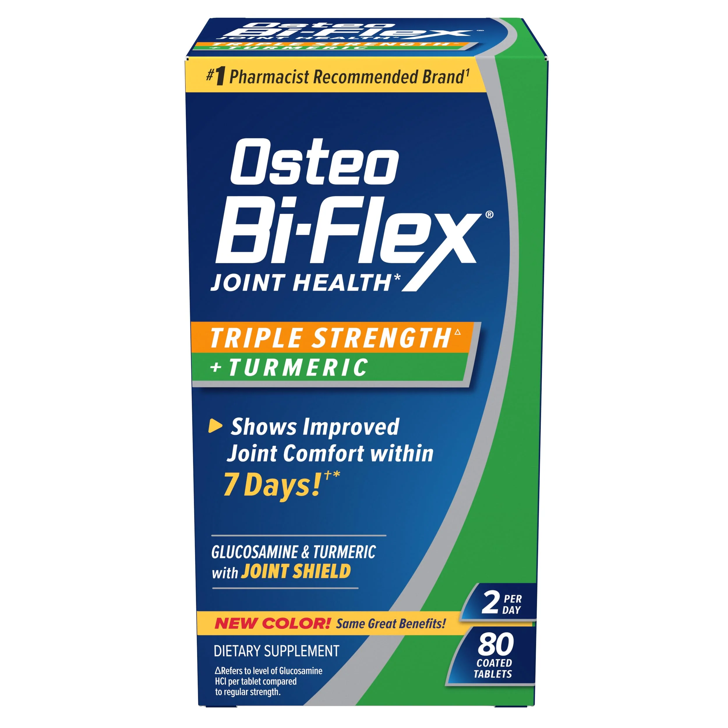 Osteo Bi-Flex Triple Strength Glucosamine Supplement with Turmeric Extract, Improve Joint Function, Antioxidant Power, 80 Coated Tablets