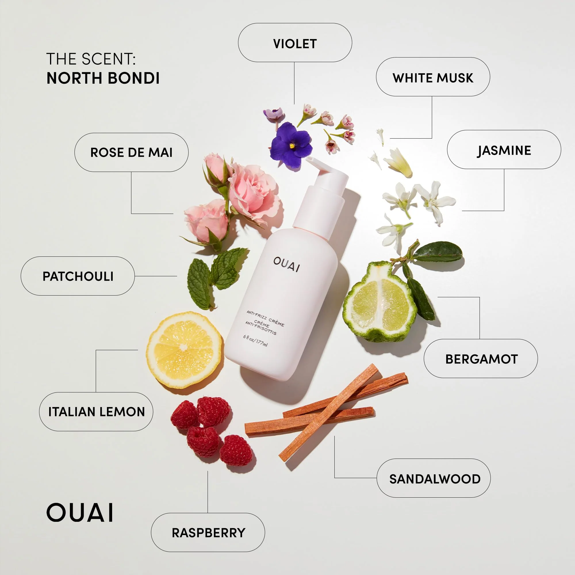 OUAI Anti Frizz Cream - Moisturizing Hair Cream with Frizz Control & Heat Protection - Provides Lasting Hydration with Jackfruit & Beetroot Extract - Paraben, Phthalate & Sulfate Free (6 oz) - Image 5