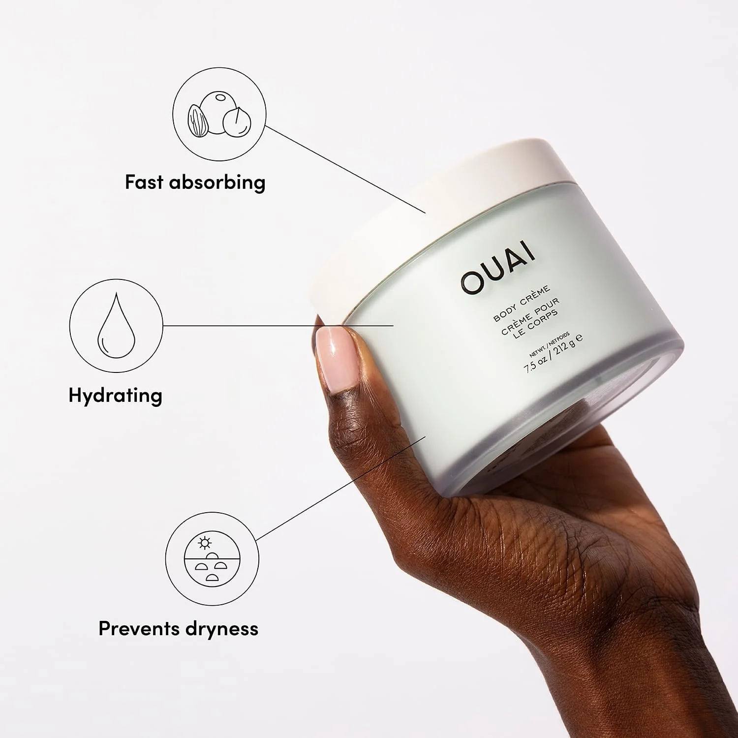 OUAI Body Cream, Shibuya - Hydrating Whipped Body Cream with Cupuaçu Butter, Coconut Oil and Squalane - Softens Skin and Delivers Healthy-Looking Glow - Sulfate Free Skin Care (7.5 Oz) - Image 5
