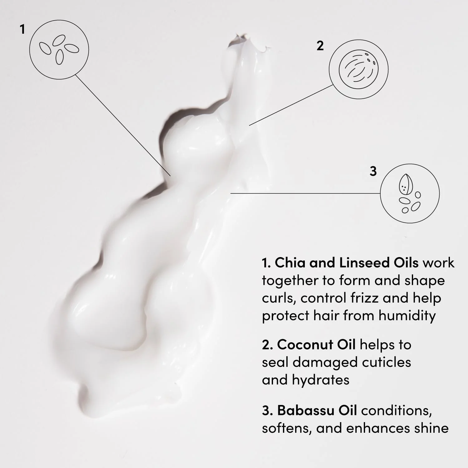 OUAI Curl Cream - Curl Defining Cream with Chia & Linseed Oil - Enhances Definition, Hydration & Shine - Tames Frizz & Protects from Humidity - Silicone-Free Curly Hair Products for Women (8 oz) - Image 4