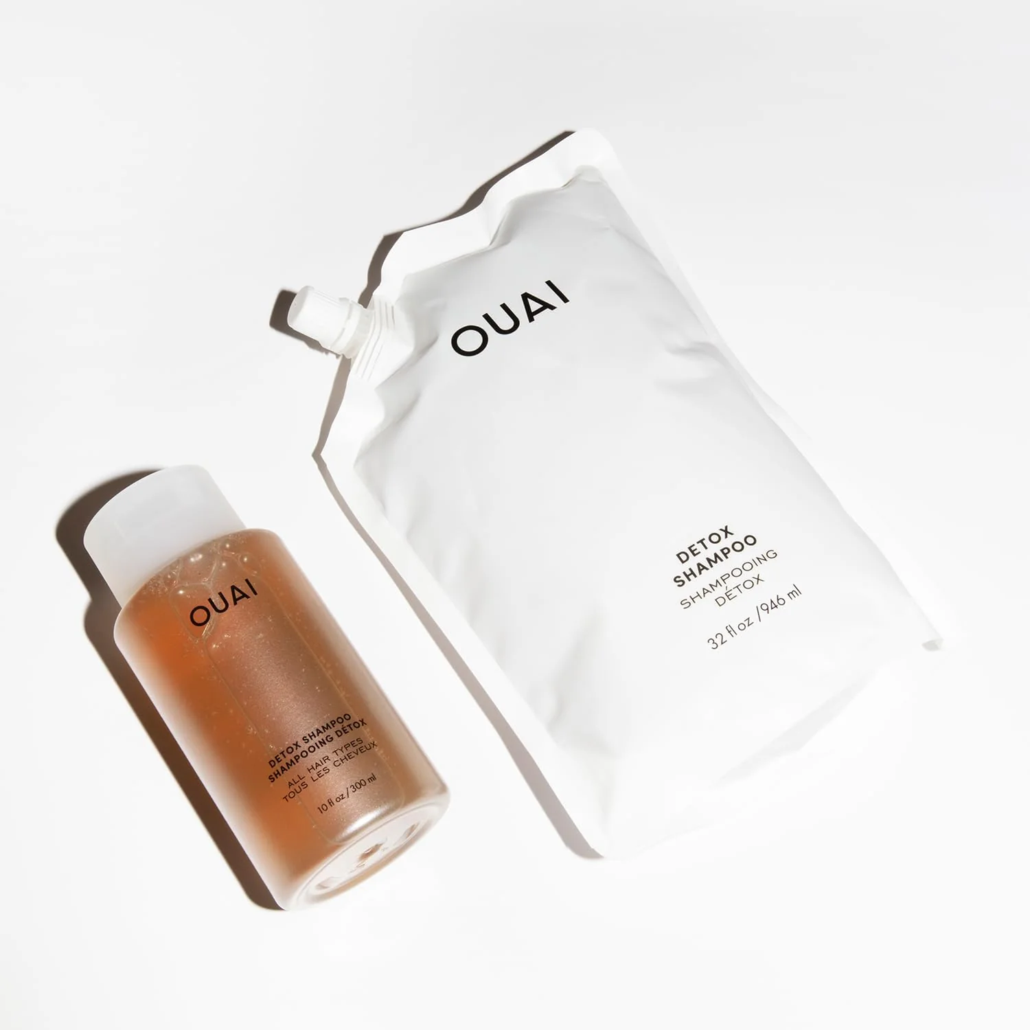 OUAI Detox Shampoo Refill - Clarifying Shampoo for Build Up, Dirt, Oil, Product and Hard Water - Apple Cider Vinegar & Keratin for Clean, Refreshed Hair - Sulfate-Free Hair Care (32 oz) - Image 4