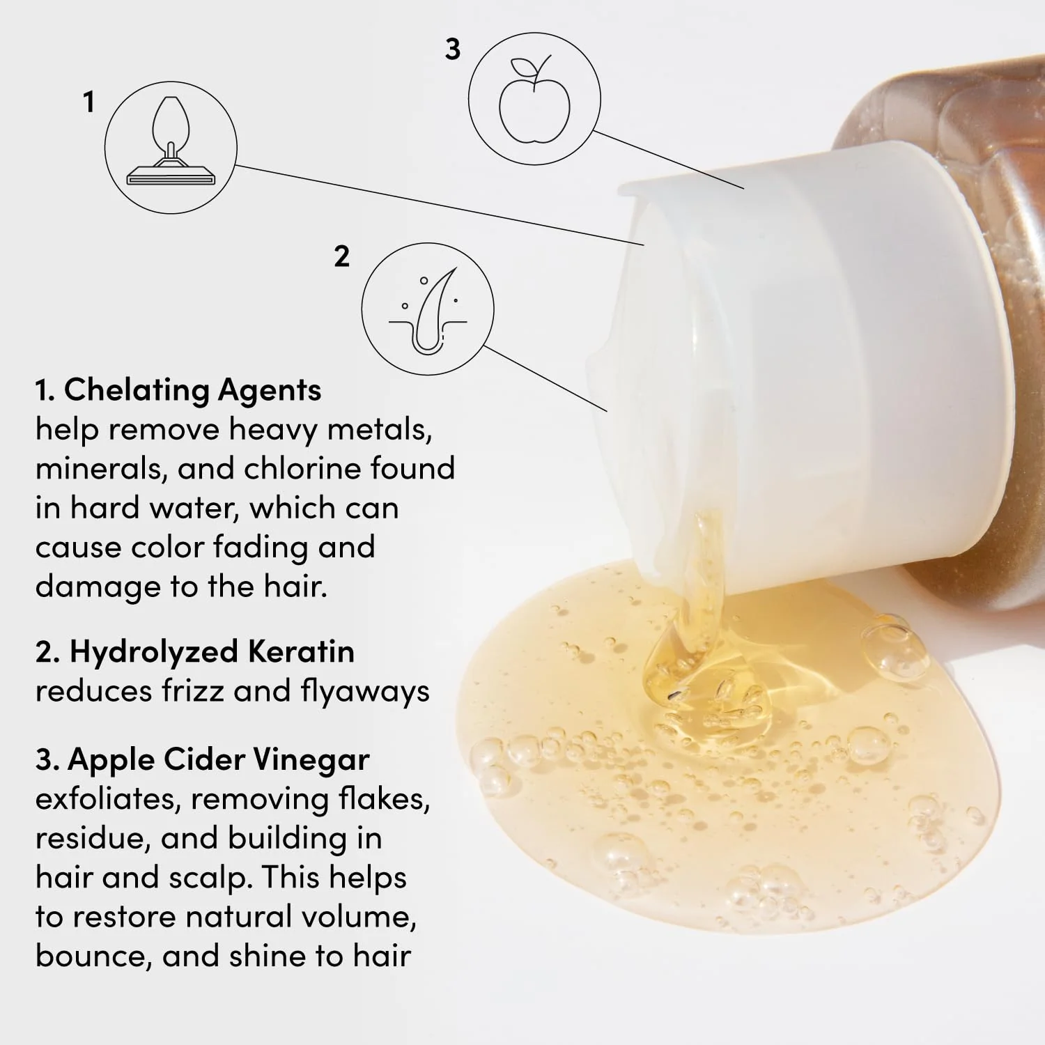 OUAI Detox Shampoo Refill - Clarifying Shampoo for Build Up, Dirt, Oil, Product and Hard Water - Apple Cider Vinegar & Keratin for Clean, Refreshed Hair - Sulfate-Free Hair Care (32 oz) - Image 7