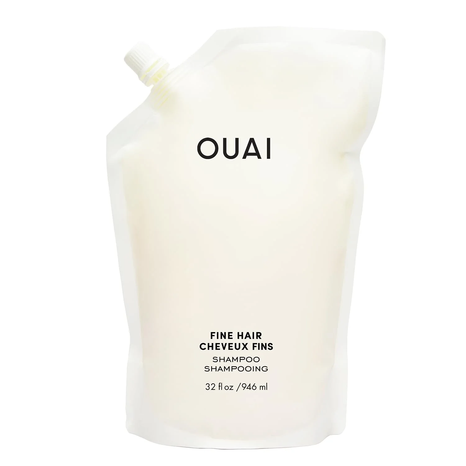 OUAI Fine Hair Shampoo Refill - Volumizing Shampoo for Fine Strands - Made with Biotin, Keratin & Chia Seed Oil - Strengthens, Nourishes & Thickens - Color-Safe & Sulfate Free Hair Care (32 Fl oz)