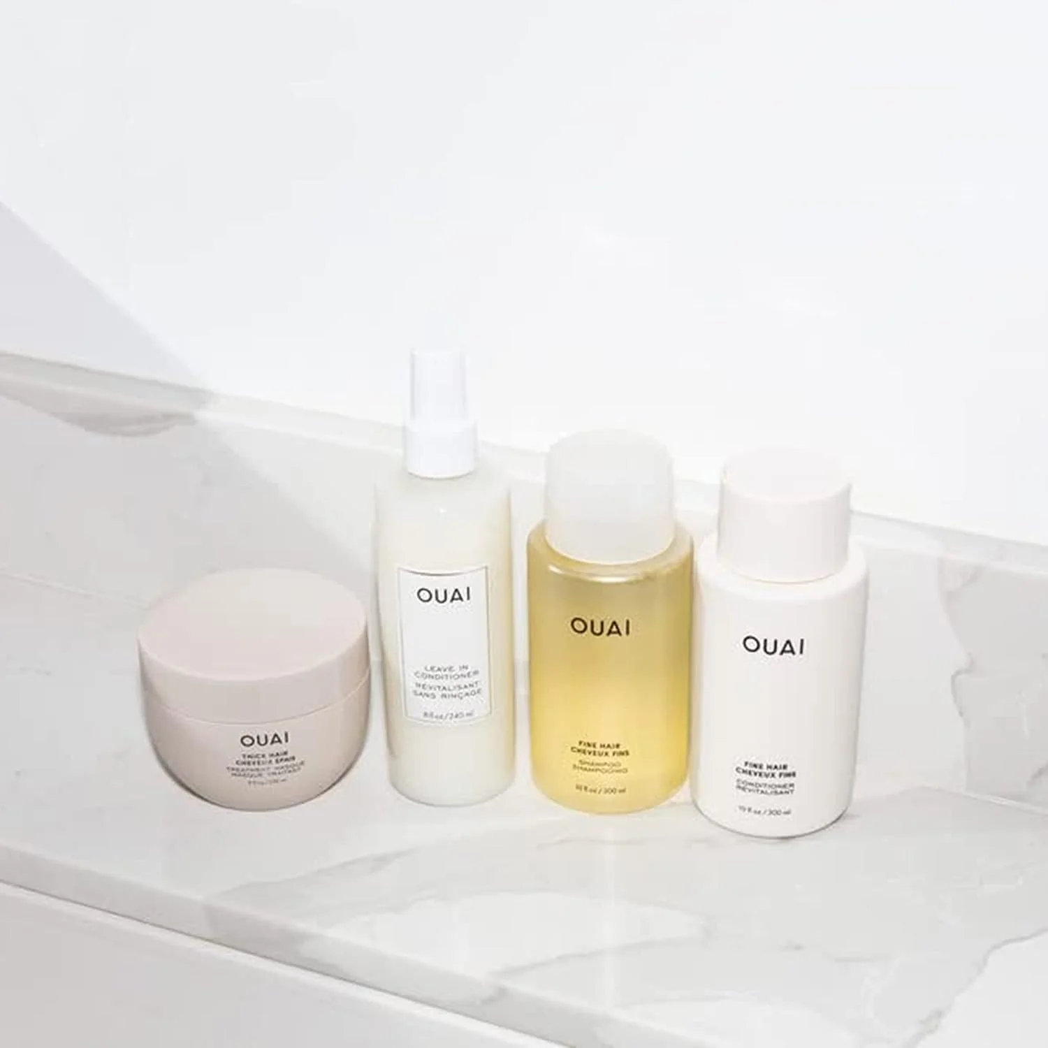 OUAI Fine Shampoo and Conditioner Set - Sulfate Free Shampoo and Conditioner for Women & Men - Made with Keratin, Marshmallow Root, Shea Butter & Avocado Oil - Free of Parabens & Phthalates (10 Fl Oz) - Image 3