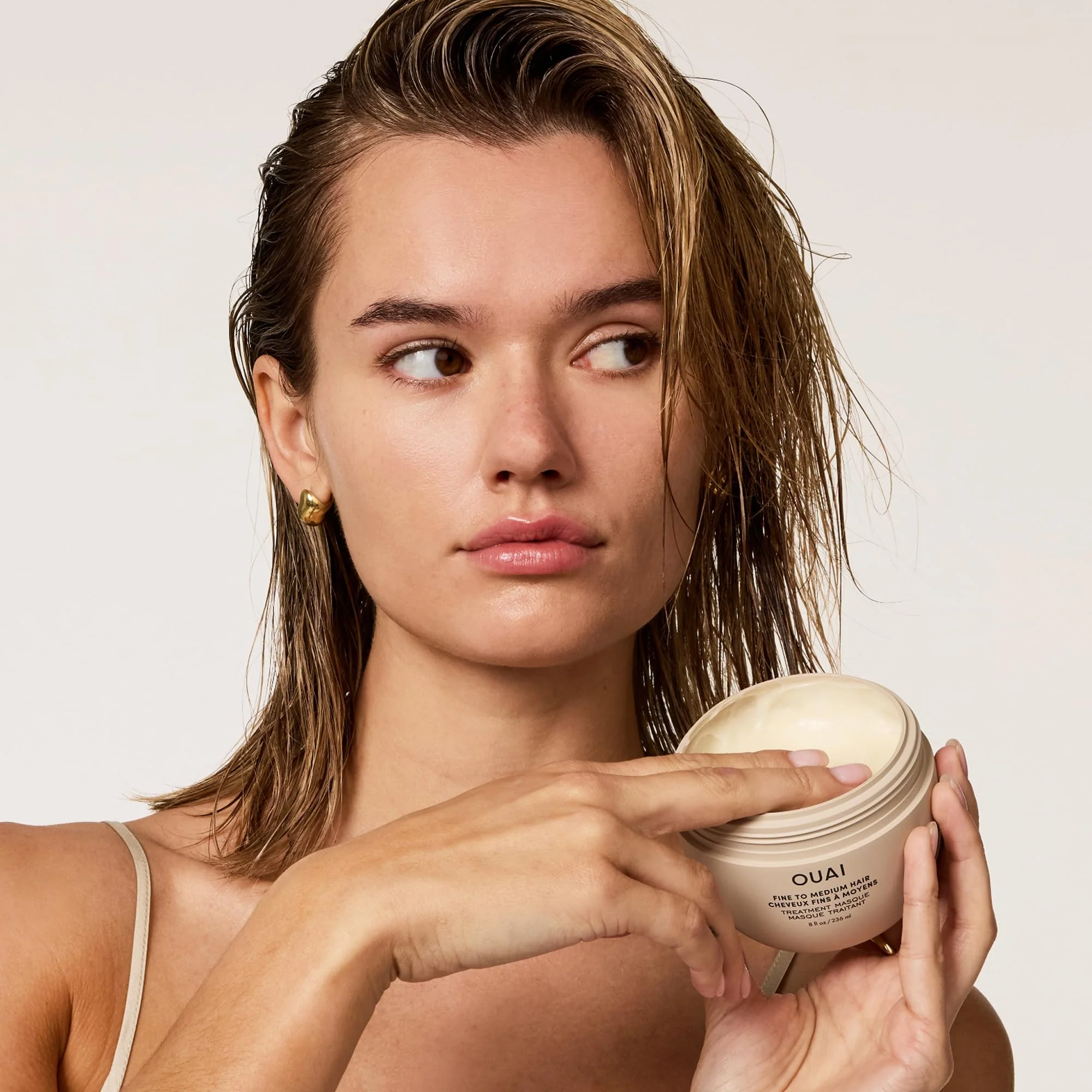 OUAI Fine to Medium Hair Treatment Masque - Hydrating Hair Mask to Help Repair Strands & Increase Shine - With Shea Butter, Keratin and Panthenol - Paraben, Phthalate & Sulfate Free (8 Fl Oz) - Image 4