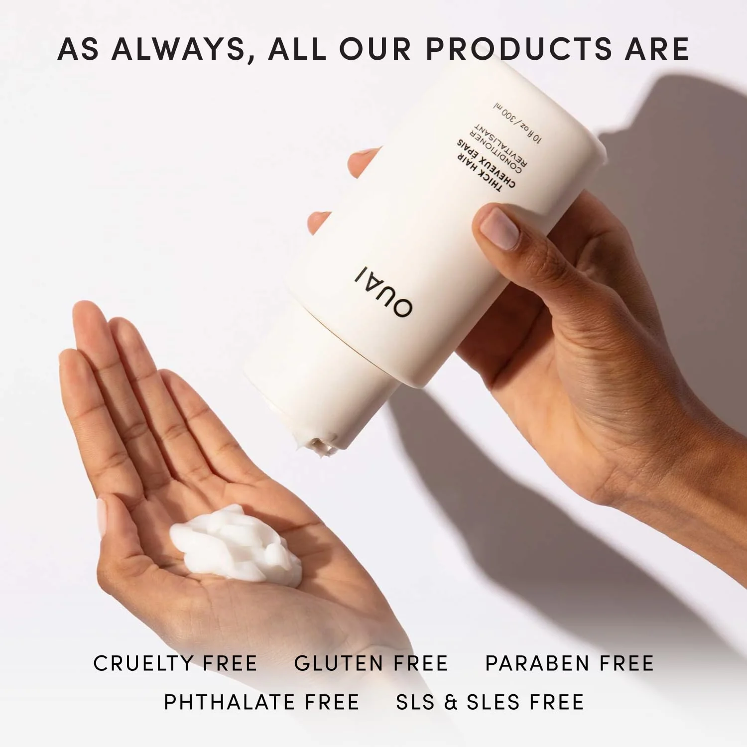 OUAI Thick Hair Conditioner - Moisturizing Conditioner for Dry, Frizzy Hair - Keratin, Marshmallow Root, Shea Butter and Avocado Oil - Paraben, Phthalate & Sulfate Free (10 Oz) - Image 4