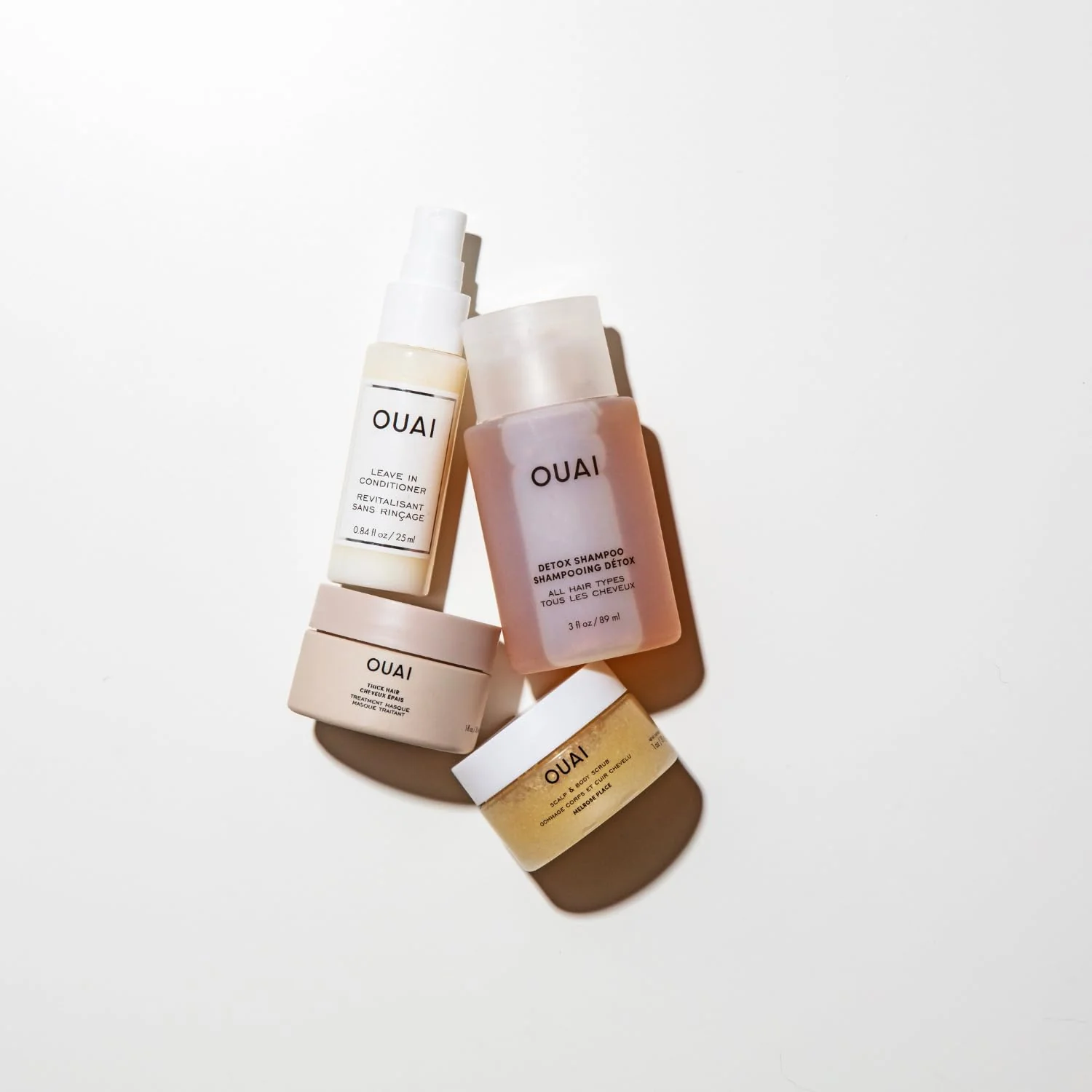OUAI Travel Kit - Includes Travel Size Leave In Conditioner, Detox Shampoo, Thick Hair Mask, Scalp & Body Scrub (4 Count) - Image 7