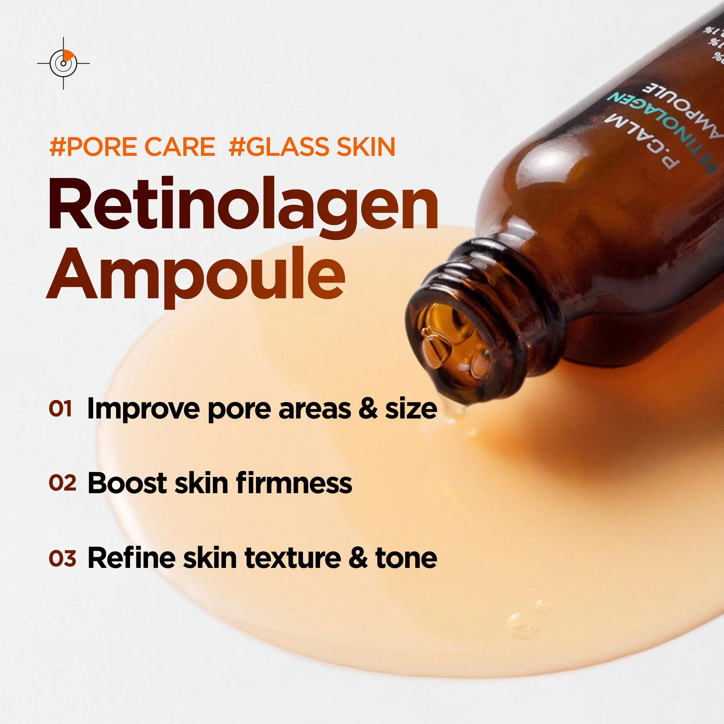 P.CALM Retinolagen Ampoule – Retinol & Vegan Hydrolyzed Collagen for Pore Tightening, Wrinkles, and Fine Line Care, Korean Glass Skin (30ml / 1.01 fl.oz) - Image 6