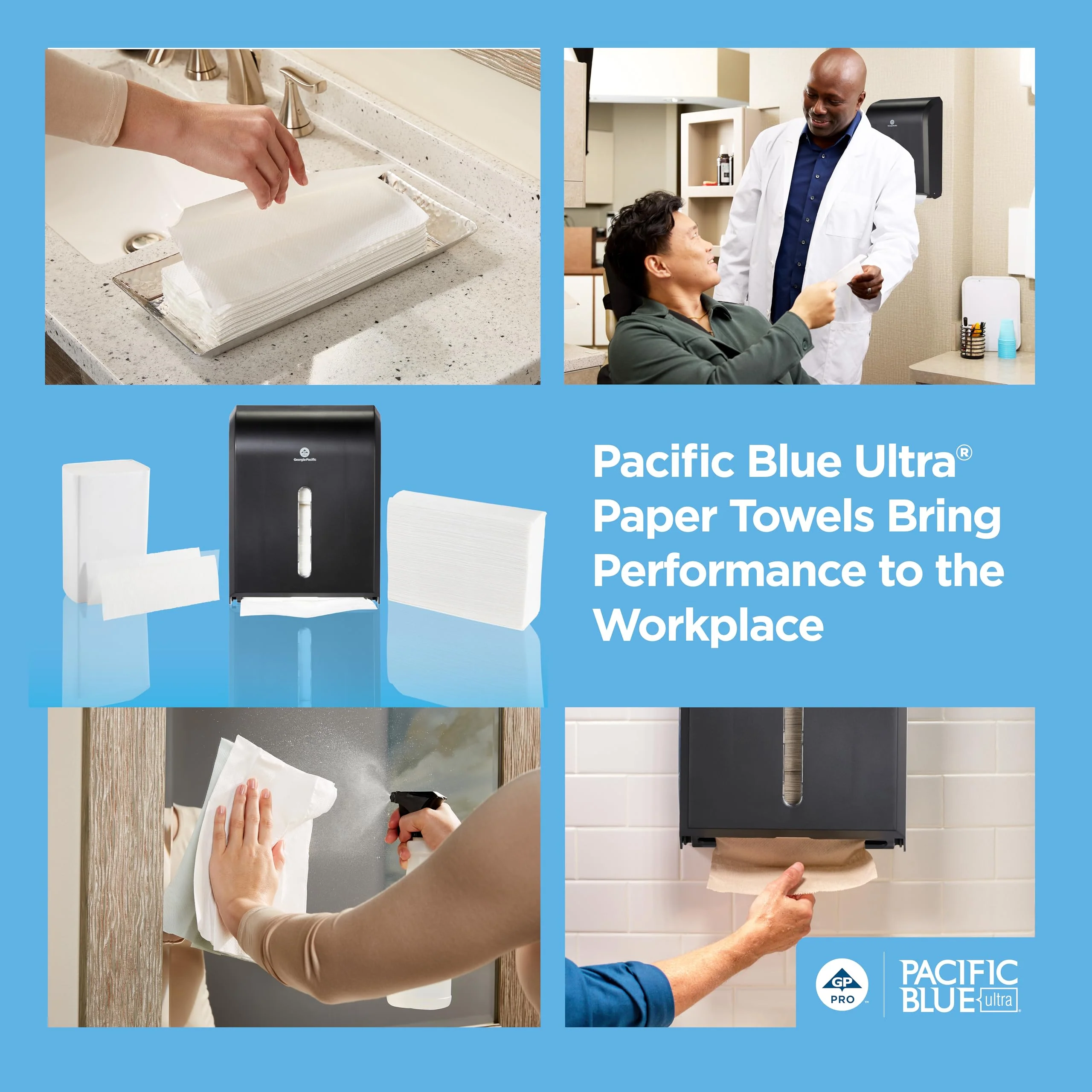 Pacific Blue Ultra Big Z-Fold Paper Towels by GP PRO (Georgia-Pacific), White, 20887, 220 Paper Towels Per Pack, 10 Packs Per Case (2200 Total), 10.20'' x 10.80 - Image 5