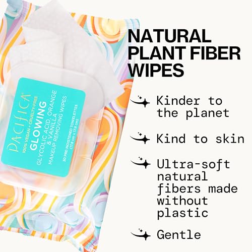 Pacifica Glowing Makeup Remover Wipes – With Glycolic Acid for AHA Exfoliating and Facial Cleansing – No Rinse Face Cleaning Towelettes – Dermatologist Tested, Vegan & Cruelty-Free – 30 Pack - Image 15