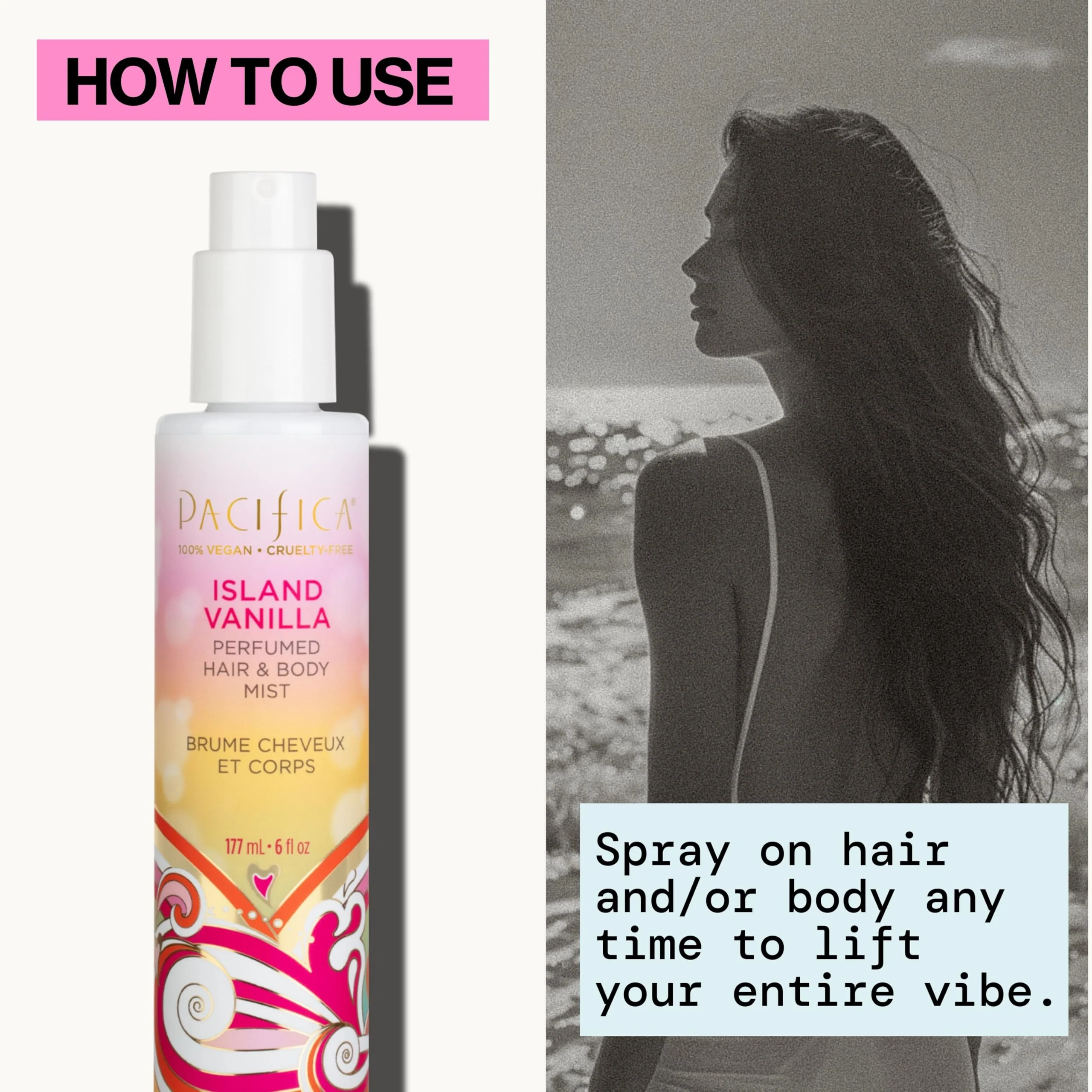 Pacifica Island Vanilla Hair Mist Perfume and Full Body Spray for Women - Fragrance Spray for A Mood-Lifting Experience, Paraben-Free, Clean Beauty No Alcohol, Vegan & Cruelty-Free, 6 oz oz - Image 5