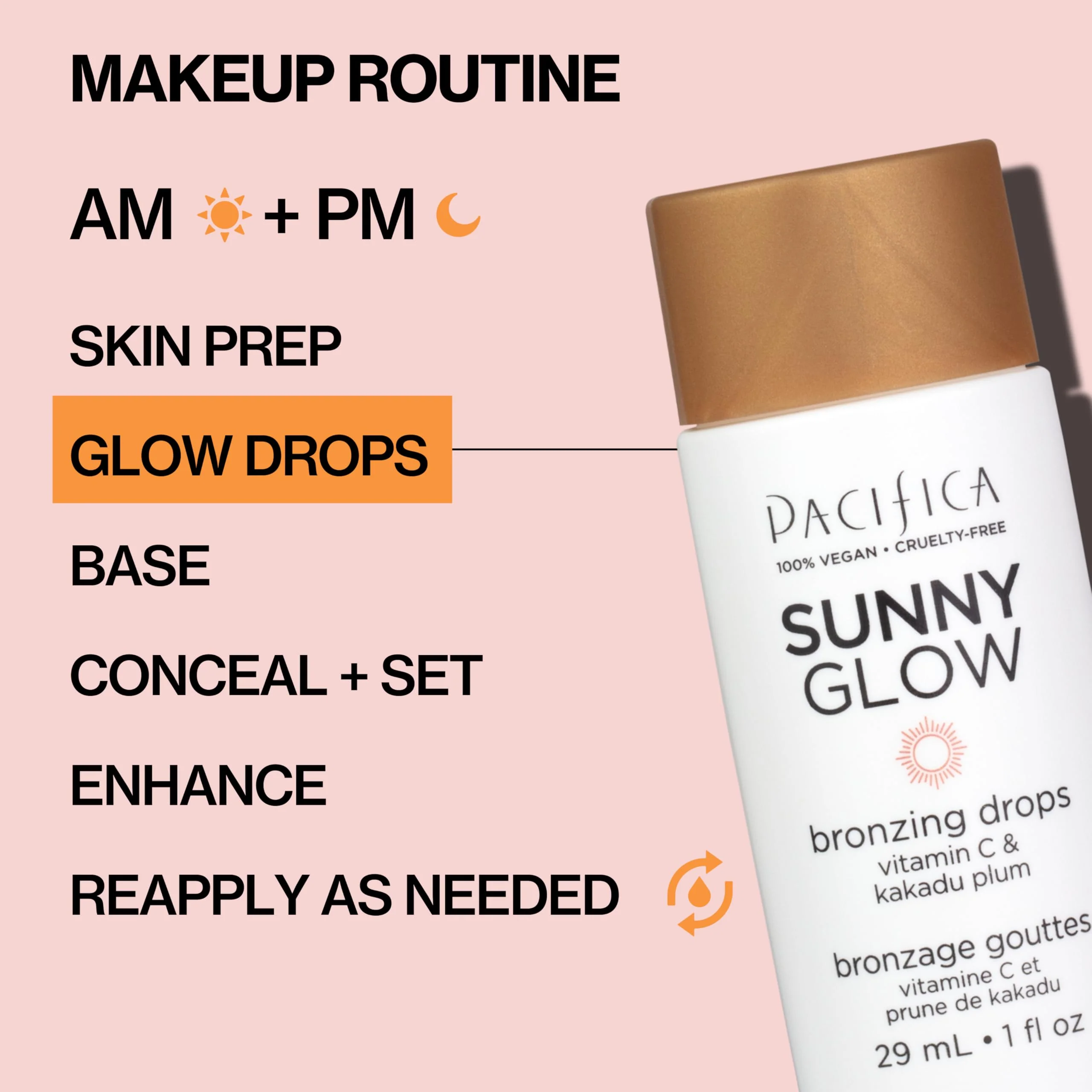 Pacifica Sunny Glow Liquid Face Bronzer Drops - Face Makeup Bronzing For Face & Cheeks for Instant Sun-Kissed Glow - Vitamin C & Glycolic Acid Infused Liquid Bronzer Illuminating Highlighting Clean - Image 19