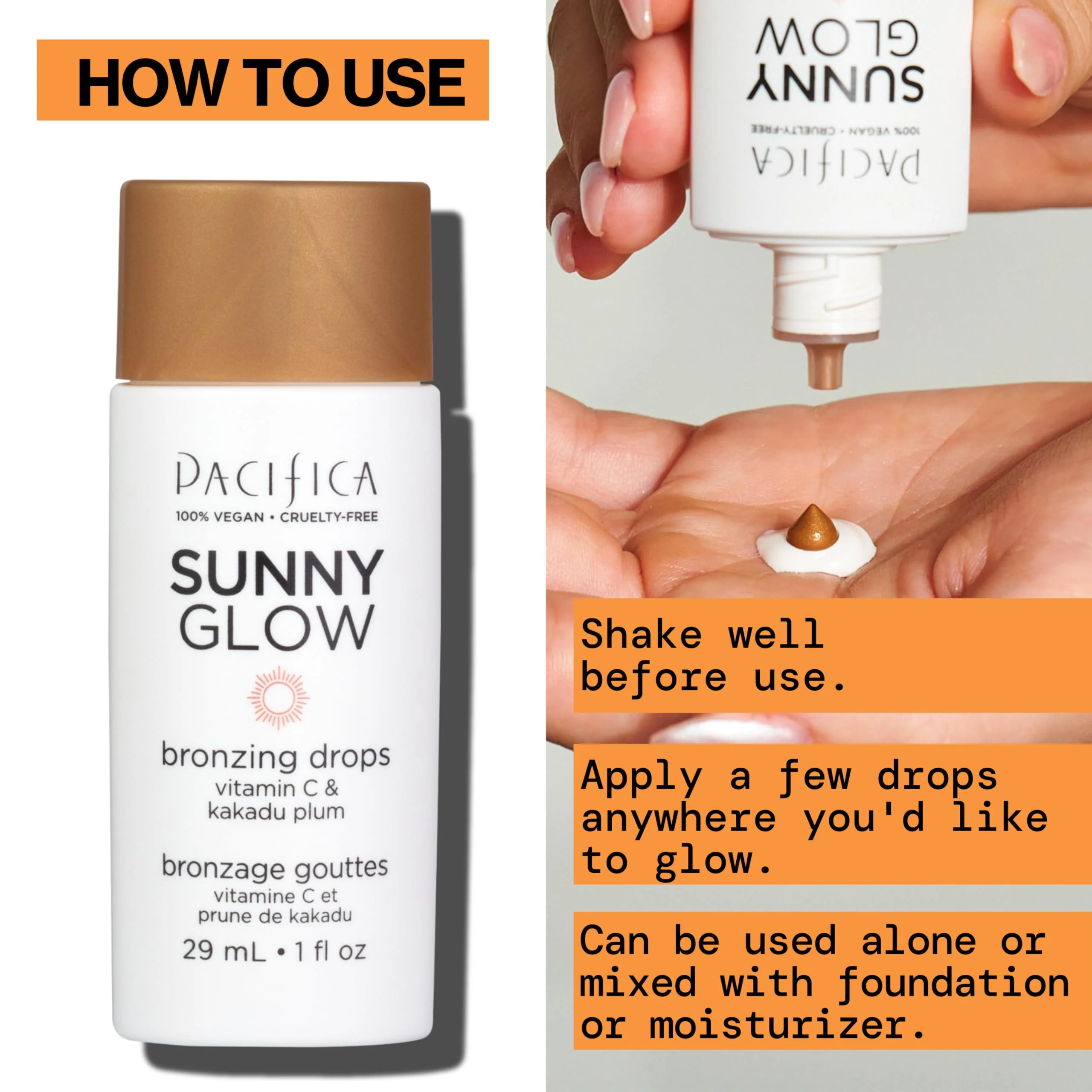 Pacifica Sunny Glow Liquid Face Bronzer Drops - Face Makeup Bronzing For Face & Cheeks for Instant Sun-Kissed Glow - Vitamin C & Glycolic Acid Infused Liquid Bronzer Illuminating Highlighting Clean - Image 23