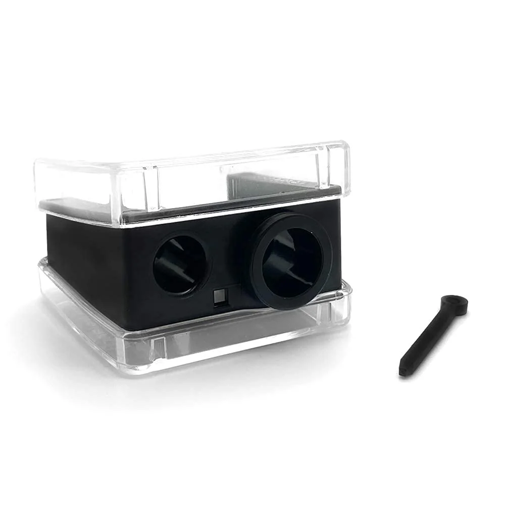 Palladio Double Barrel 3 in 1 Cosmetic Pencil Sharpener with Cover, Stainless Steel Blade, Size Adjuster, Essential for Small and Extra Large Lip Liner, Eyeliner, Brow Pencils - Image 3