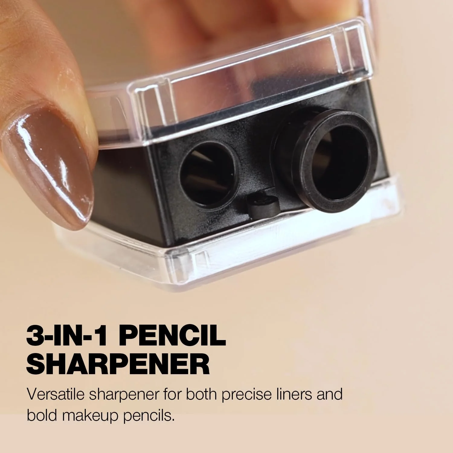 Palladio Double Barrel 3 in 1 Cosmetic Pencil Sharpener with Cover, Stainless Steel Blade, Size Adjuster, Essential for Small and Extra Large Lip Liner, Eyeliner, Brow Pencils - Image 9