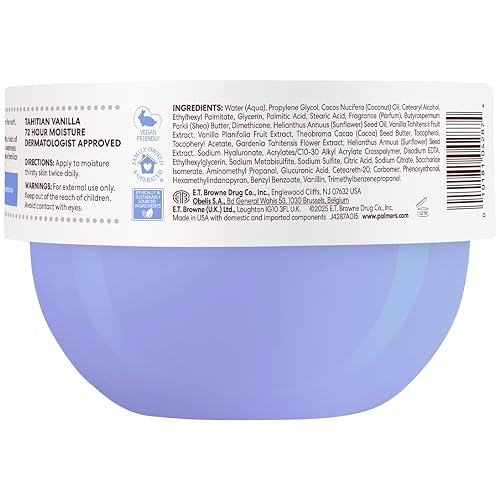 Palmer's Cocoa Butter Formula Body Cream, Moisture Drenching Tahitian Vanilla, 8.8 Oz, 72Hr Hydration with Shea Butter & Vitamin E for Softer Skin, Protects & Soothes Dryness, Dermatologist Approved - Image 3