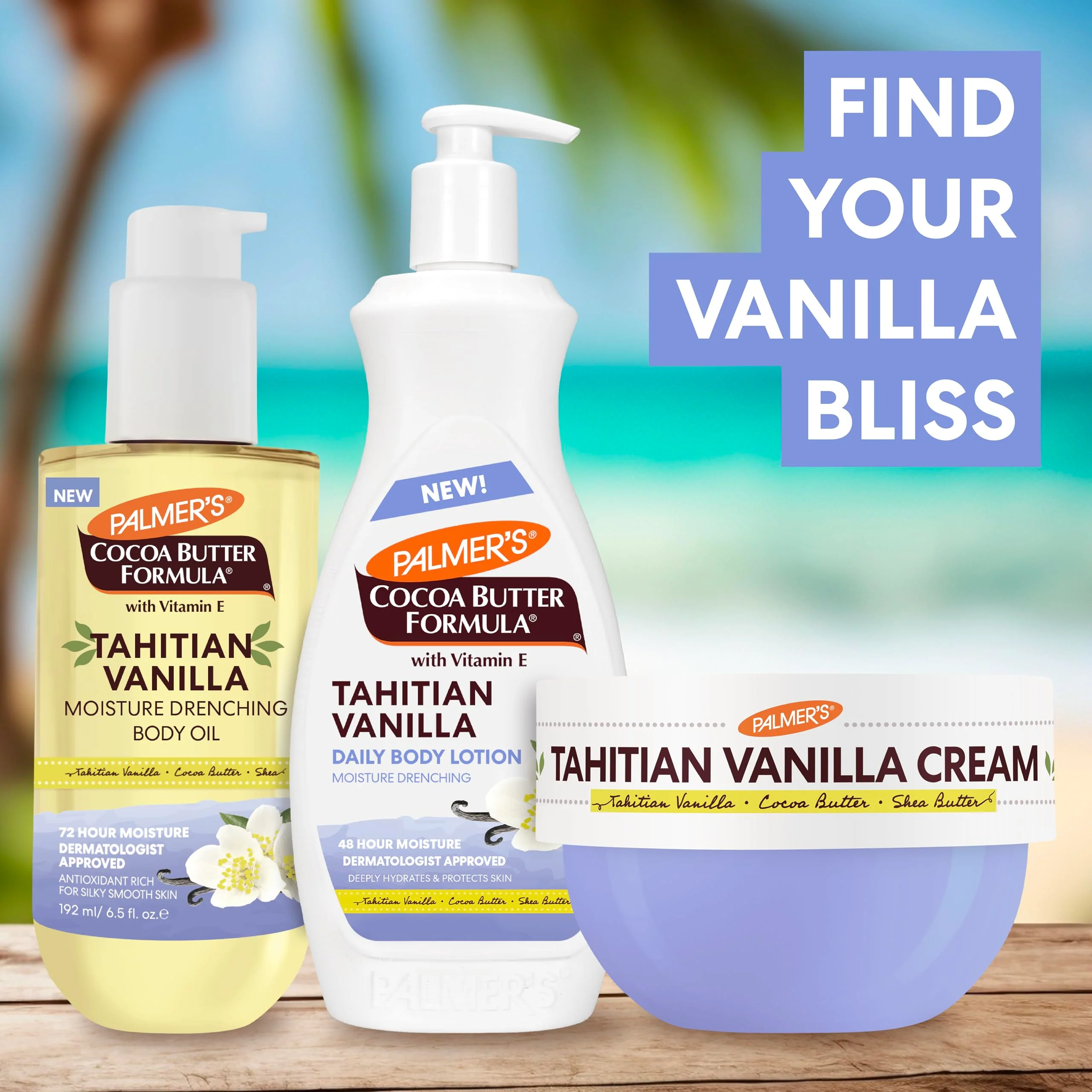 Palmer's Cocoa Butter Formula Body Cream, Moisture Drenching Tahitian Vanilla, 8.8 Oz, 72Hr Hydration with Shea Butter & Vitamin E for Softer Skin, Protects & Soothes Dryness, Dermatologist Approved - Image 4