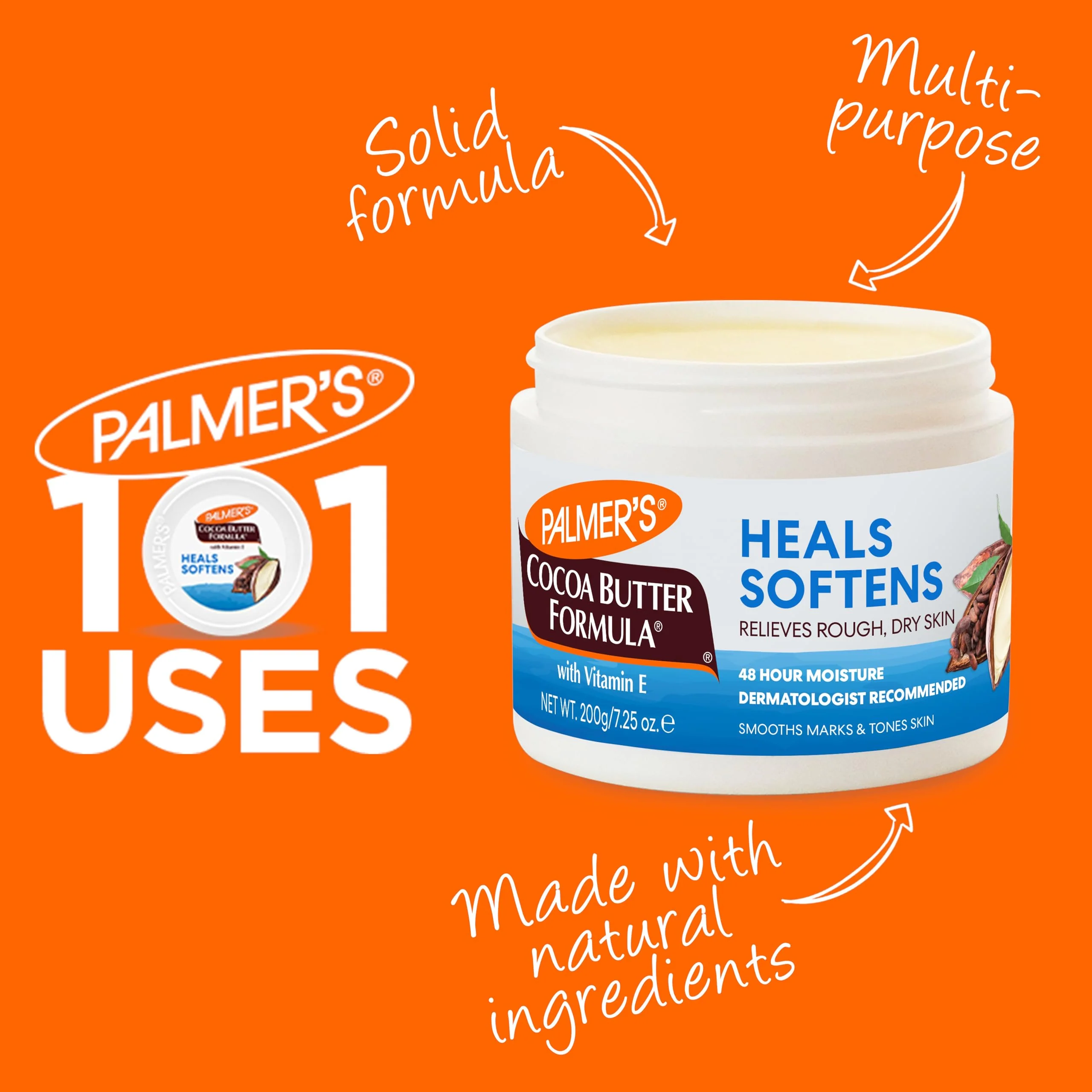 Palmer's Cocoa Butter Formula Daily Skin Therapy Solid Lotion with Vitamin E, Body Moisturizer for Extremely Dry Skin, Softens and Soothes, 7.25 Ounces, (Pack of 1) - Image 6