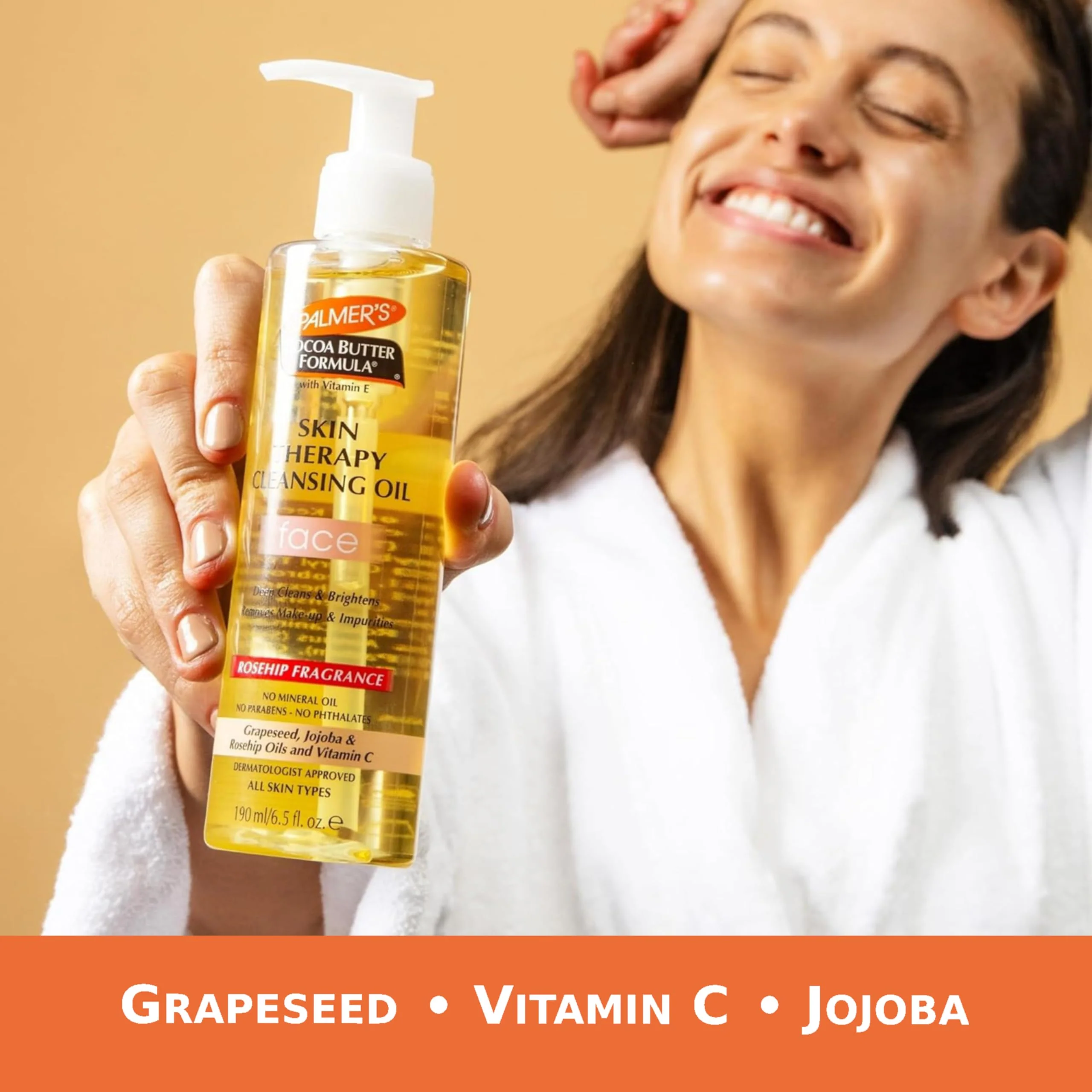 Palmer's Cocoa Butter Formula Skin Therapy Cleansing Oil, Gentle Makeup Remover with Rosehip Oil and Vitamin C, 6.5 Ounce - Image 7