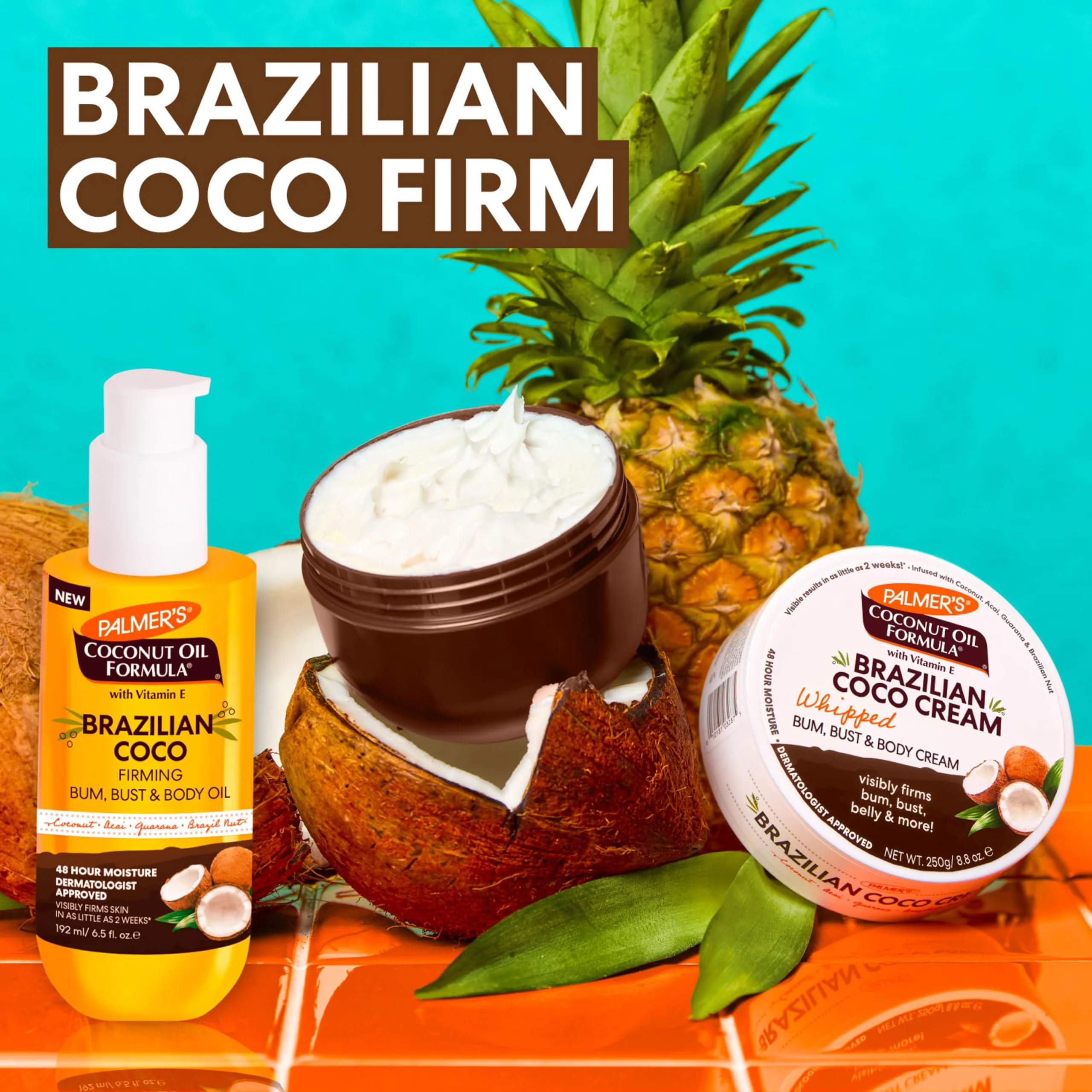 Palmer's Coconut Oil Formula Brazilian Coco Firming Body Oil with Vitamin E, 6.5 Fl Oz, Helps with Skin Tightening & Firming of Bum, Bust & Belly, Provides 48Hr Moisture, Dermatologist Approved - Image 4