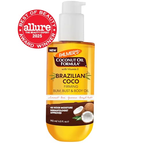 Palmer's Coconut Oil Formula Brazilian Coco Firming Body Oil with Vitamin E, 6.5 Fl Oz, Helps with Skin Tightening & Firming of Bum, Bust & Belly, Provides 48Hr Moisture, Dermatologist Approved - Image 9