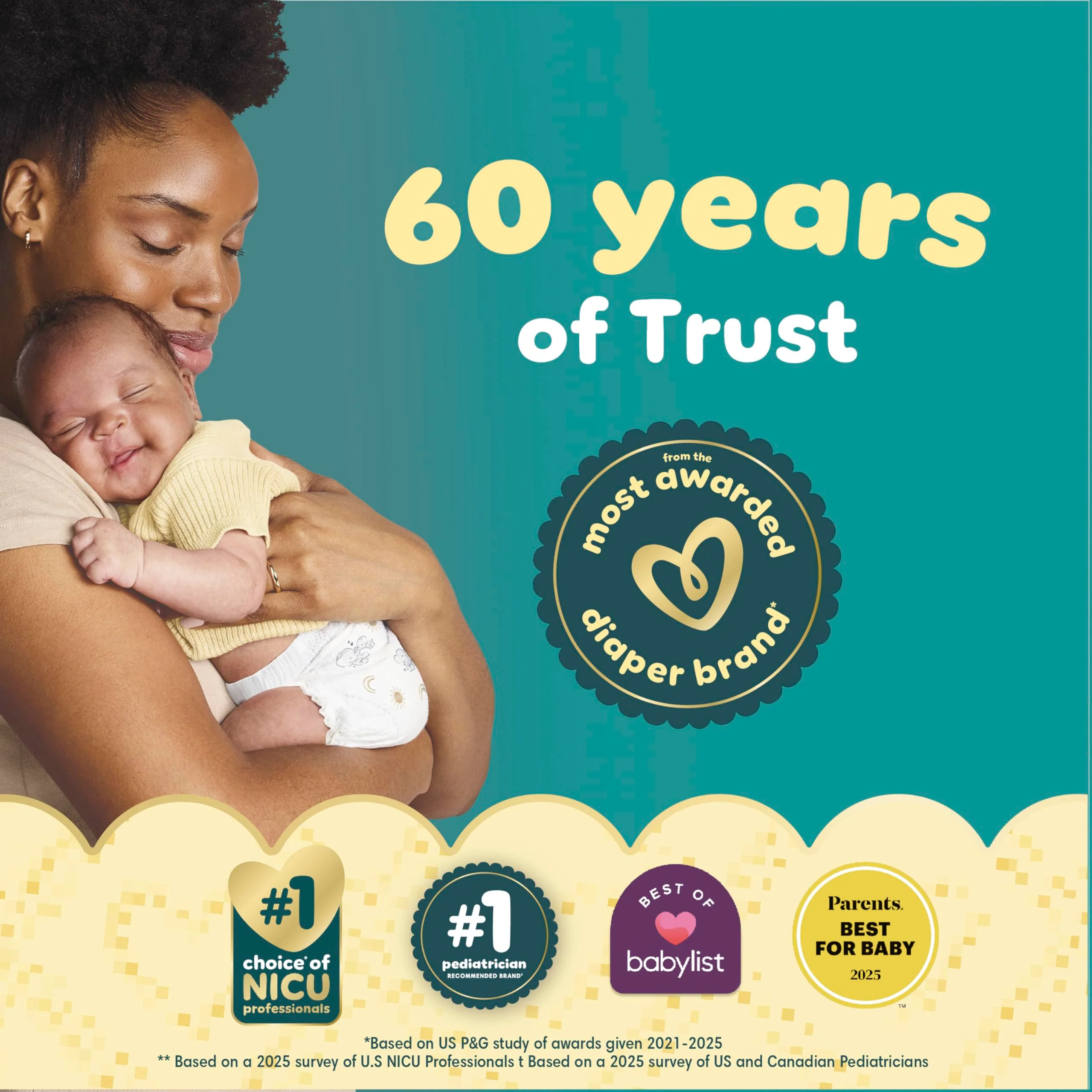 Pampers Swaddlers Diapers, Size 6 (23-44 lbs), 108 Count, Absorbent, Keeps Baby Dry and Comfortable, Skin Safe Disposable Baby Diaper (Packaging May Vary) - Image 17