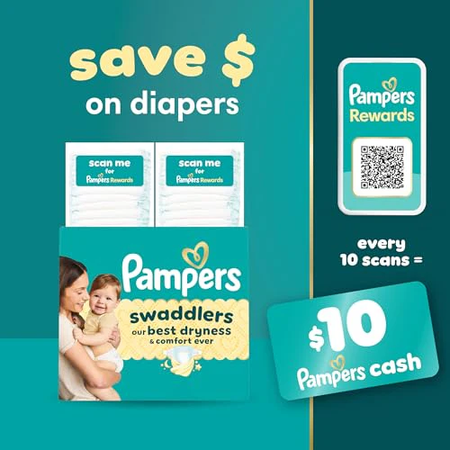 Pampers Swaddlers Diapers, Size 6 (23-44 lbs), 108 Count, Absorbent, Keeps Baby Dry and Comfortable, Skin Safe Disposable Baby Diaper (Packaging May Vary) - Image 8