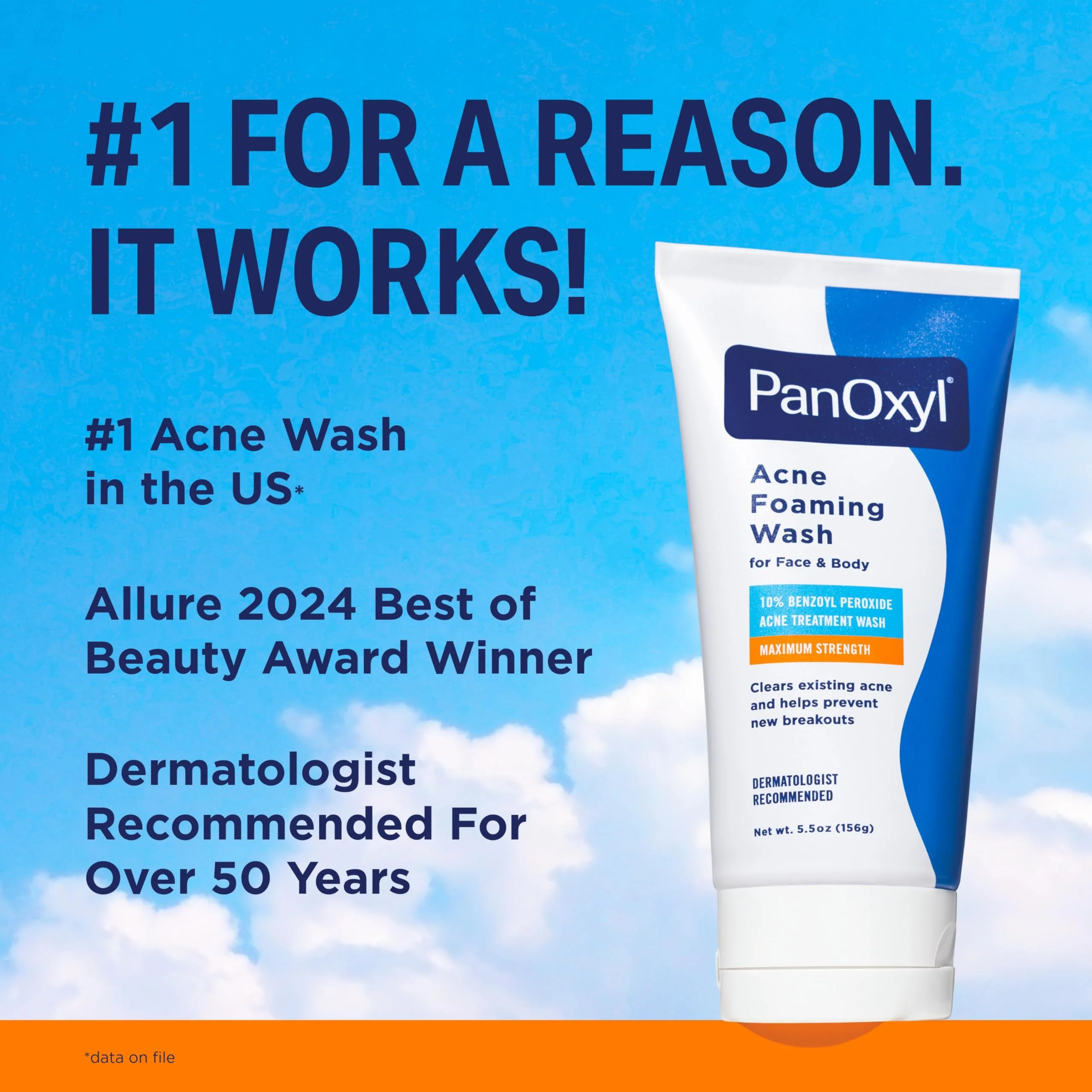 PanOxyl 10% Benzoyl Peroxide Acne Foaming Wash, Maximum Strength, Daily Acne-Fighting Face & Body Cleanser, Face Wash to Clear, Treat and Prevent Acne Pimples and Stubborn Breakouts, 5.5 Oz, Pack of 2 - Image 3