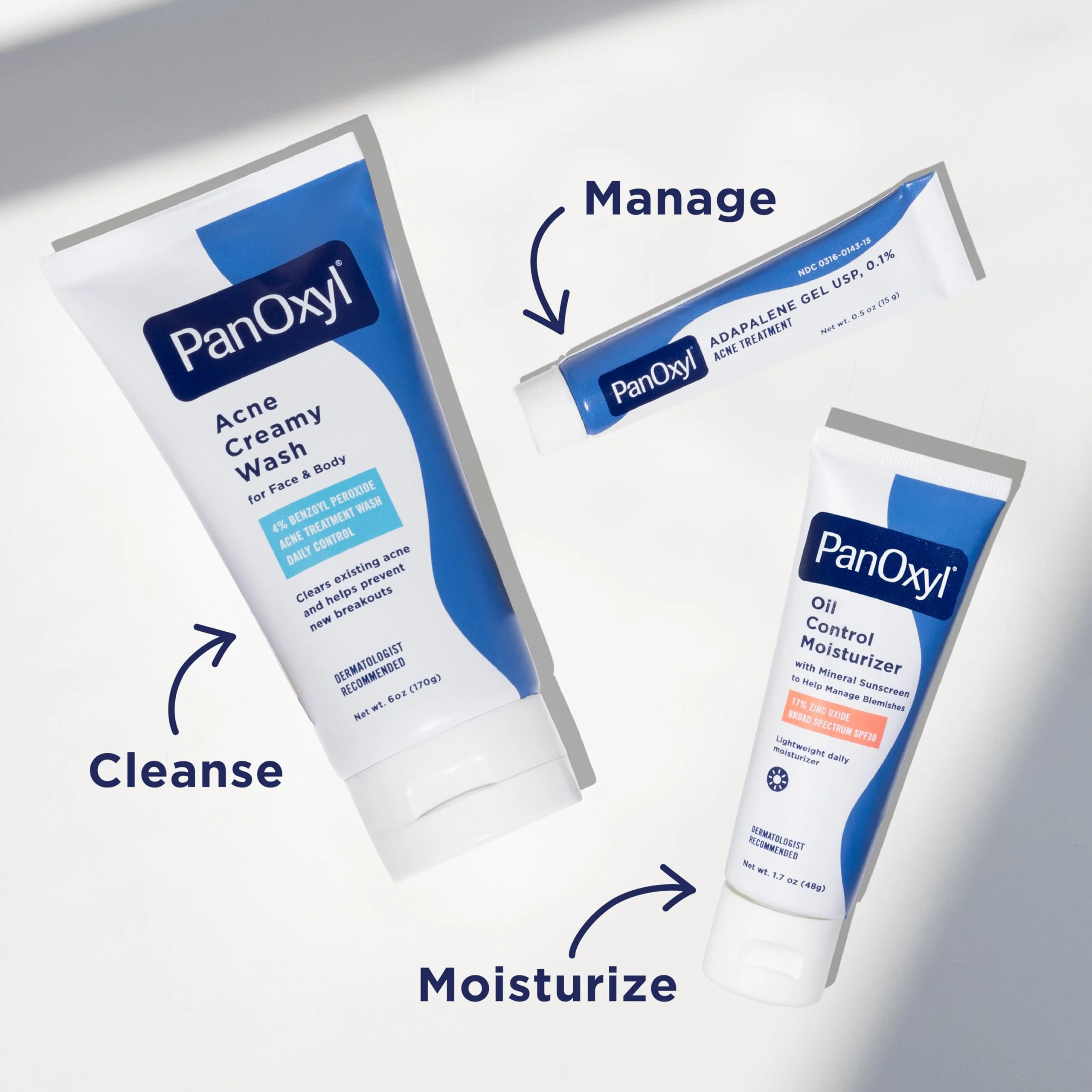 PanOxyl Adapalene 0.1% Leave-On Gel, Retinoid Gel Acne Treatment, 30-Day Supply, Acne Prone Skin, Oil Free, Fragrance Free, Paraben Free, 0.5 oz - Image 4