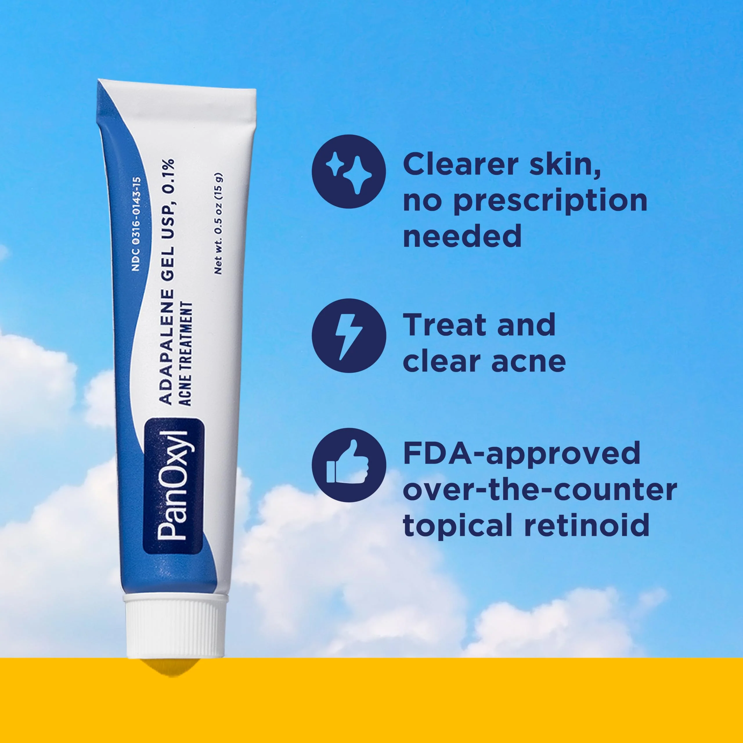 PanOxyl Adapalene 0.1% Leave-On Gel, Retinoid Gel Acne Treatment, 30-Day Supply, Acne Prone Skin, Oil Free, Fragrance Free, Paraben Free, 0.5 oz - Image 8