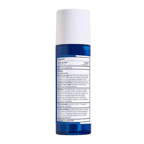 PanOxyl Clarifying Exfoliant with 2% Salicylic Acid, BHA Liquid Exfoliant for Face, Unclogs, Minimizes Appearance of Pores, Blue Algae and Antioxidants Help Calm Redness, For Acne Prone Skin, 4 fl oz - Image 8